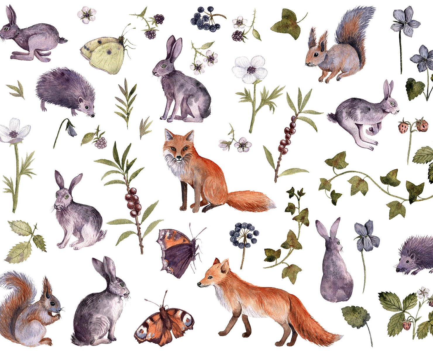 Акварельный лес — Иллюстрация, Графика на Dprofile