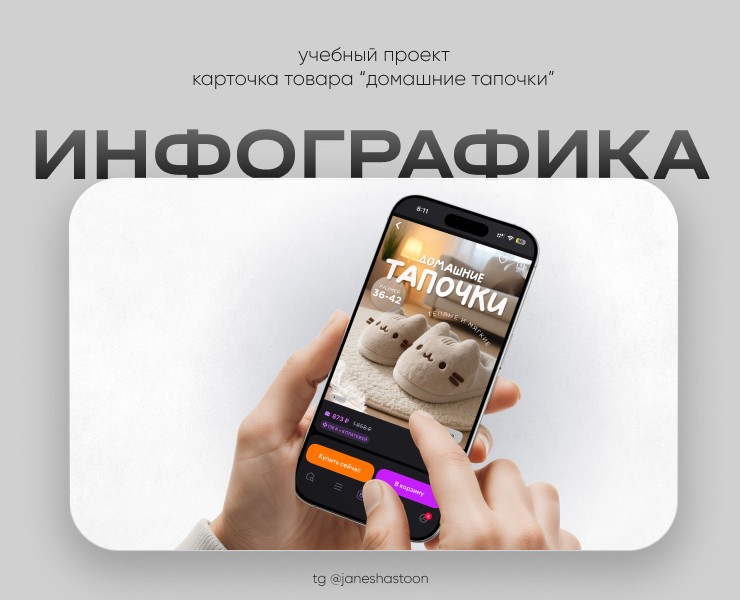 Инфографика для маркетплейса "Домашние тапочки" — Графика, Маркетинг на Dprofile