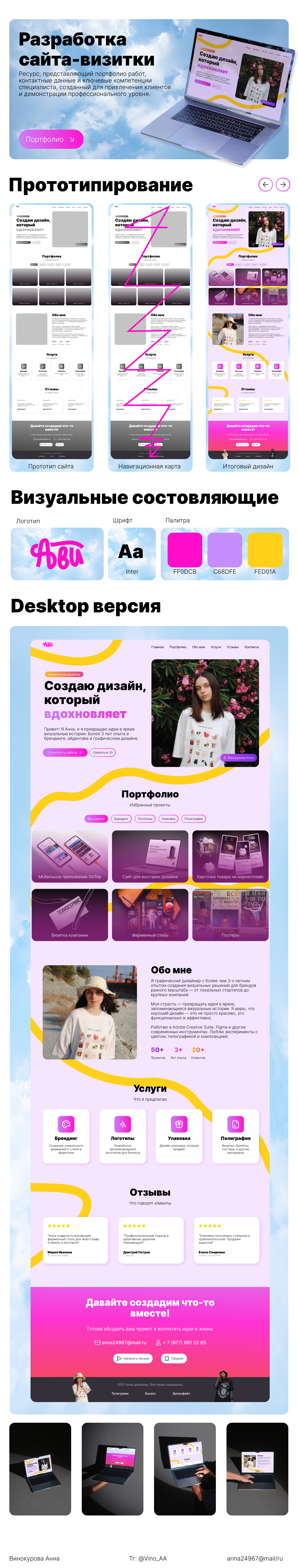 Сайт-визитка — Изображение №1 — Интерфейсы на Dprofile
