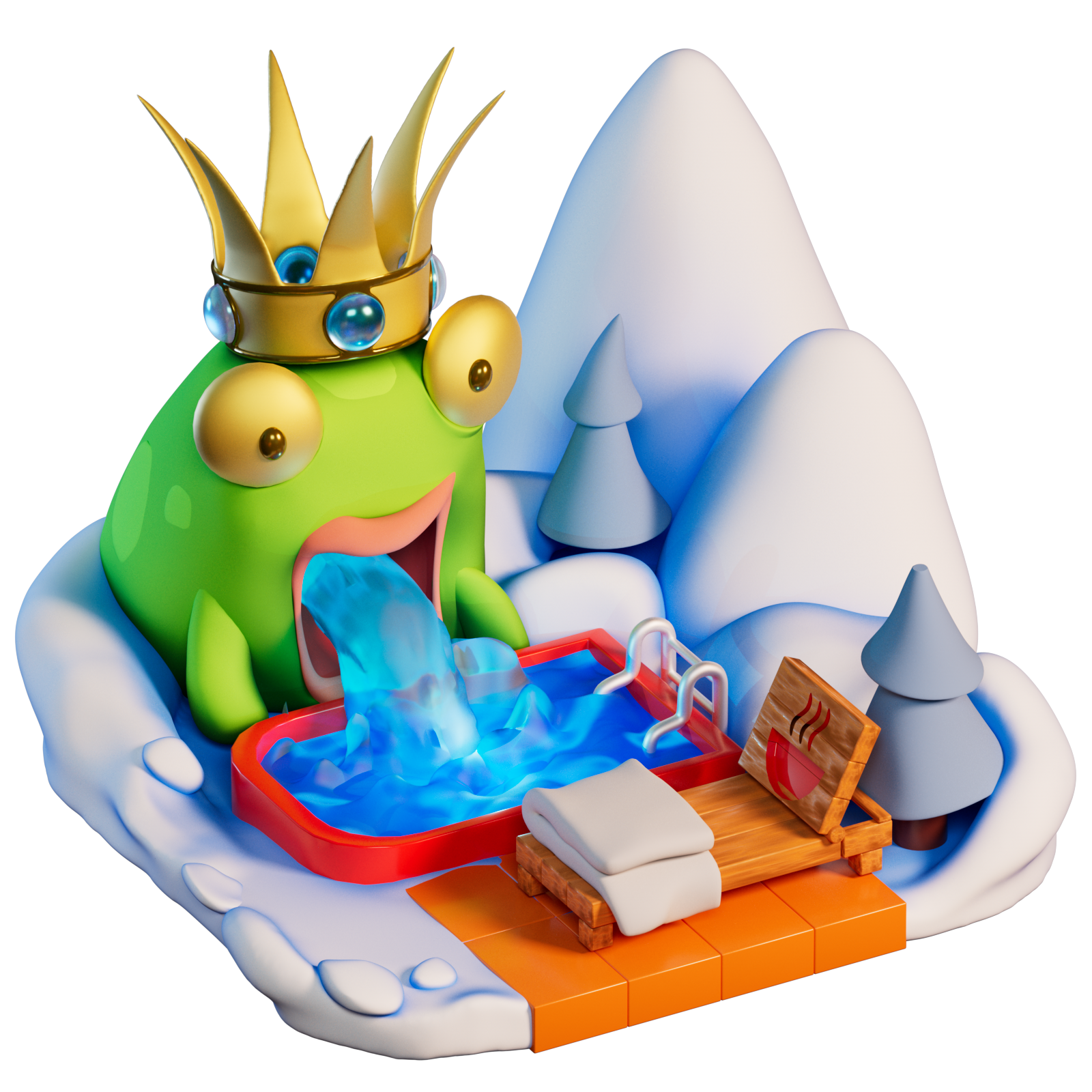 Спецпроект «Зимний сезон». 3D иллюстрации для VK Шаги — Изображение №15 — Иллюстрация на Dprofile