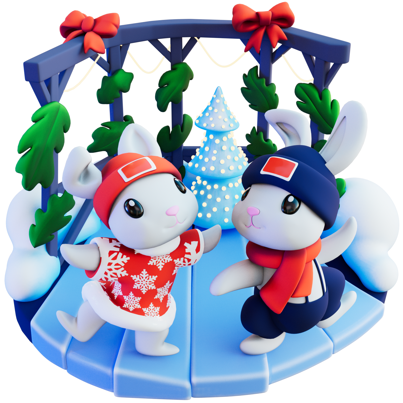 Спецпроект «Зимний сезон». 3D иллюстрации для VK Шаги — Изображение №20 — Иллюстрация на Dprofile