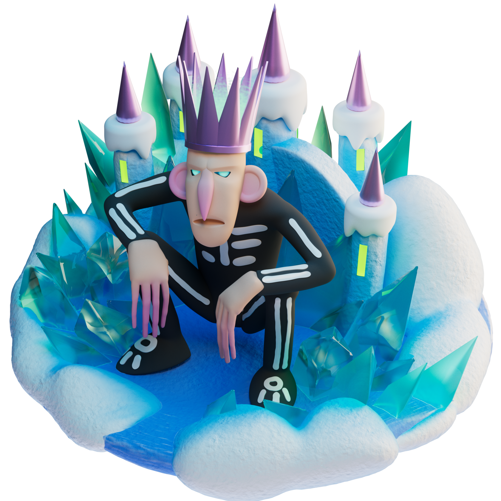 Спецпроект «Зимний сезон». 3D иллюстрации для VK Шаги — Изображение №19 — Иллюстрация на Dprofile