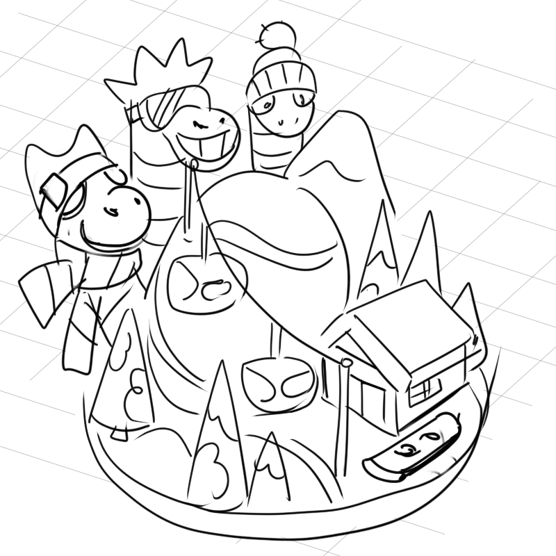 Спецпроект «Зимний сезон». 3D иллюстрации для VK Шаги — Изображение №9 — Иллюстрация на Dprofile