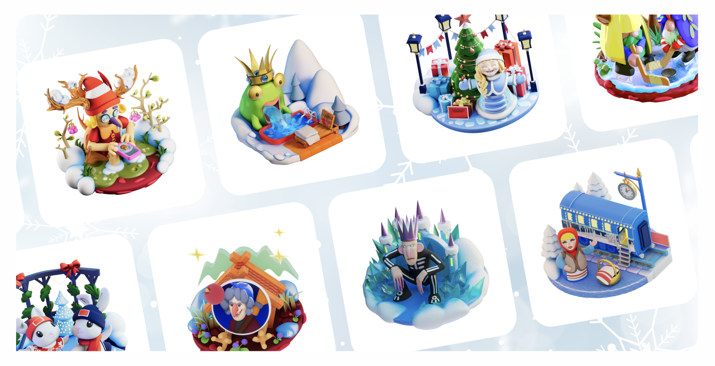 Спецпроект «Зимний сезон». 3D иллюстрации для VK Шаги — Изображение №13 — Иллюстрация на Dprofile