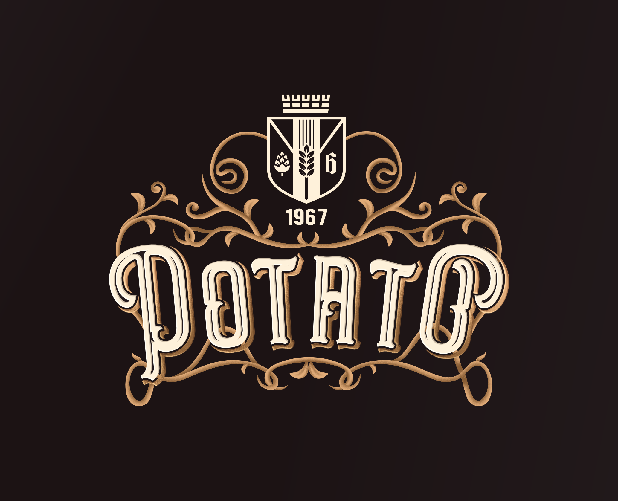 Разработка этикетки крафтового картофельного пива — Брендинг, Иллюстрация на Dprofile