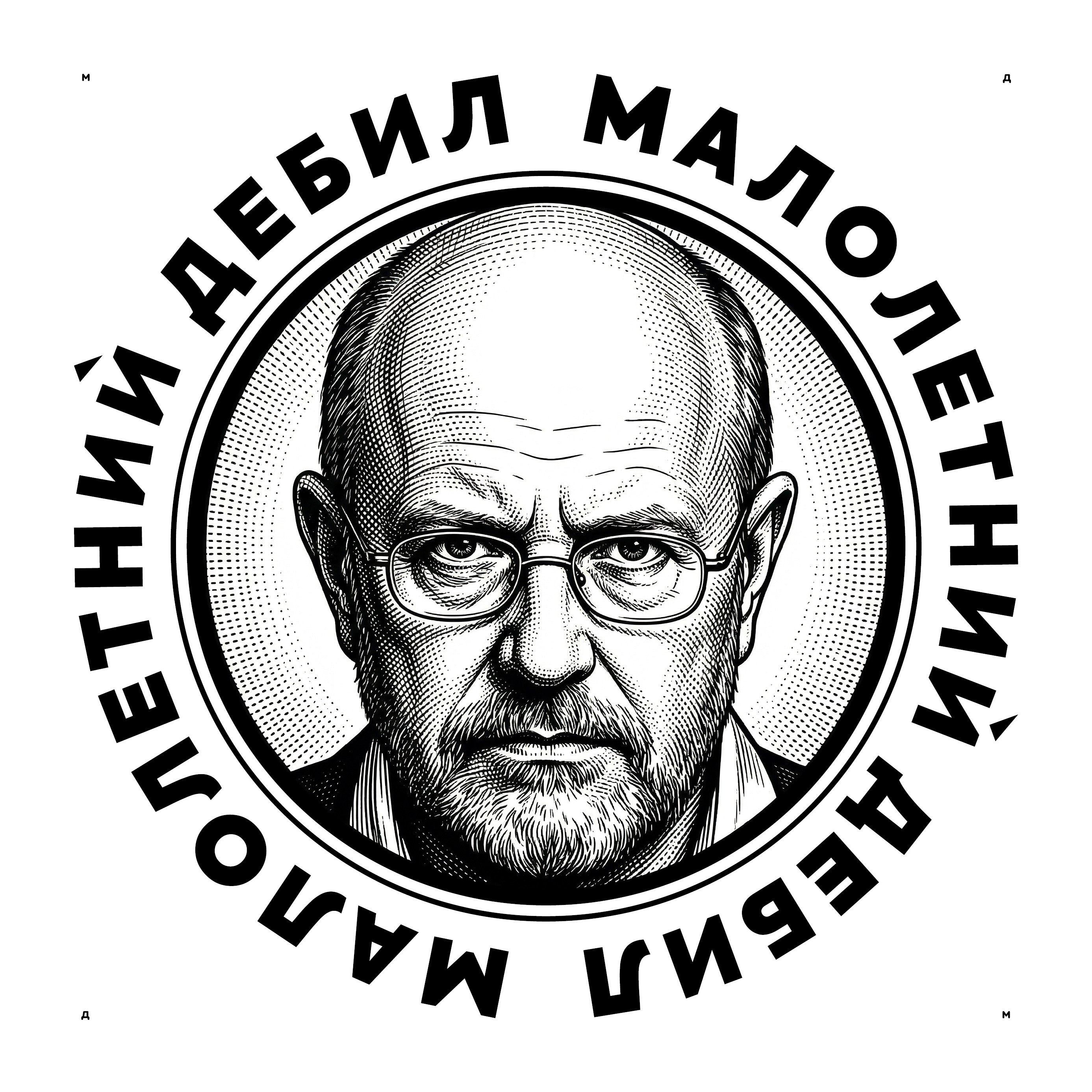 Логотип «Малолетний дебил» (2-й подход) 2025 — Изображение №14 — Брендинг, Иллюстрация на Dprofile