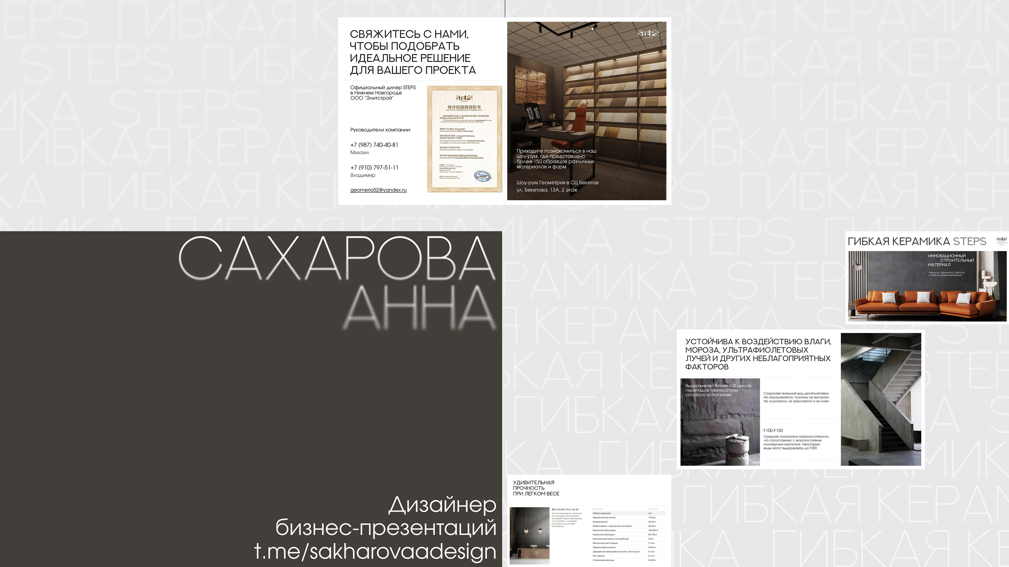 Презентация дилера гибкой керамики (дизайн интерьеров) — Изображение №6 — Маркетинг на Dprofile