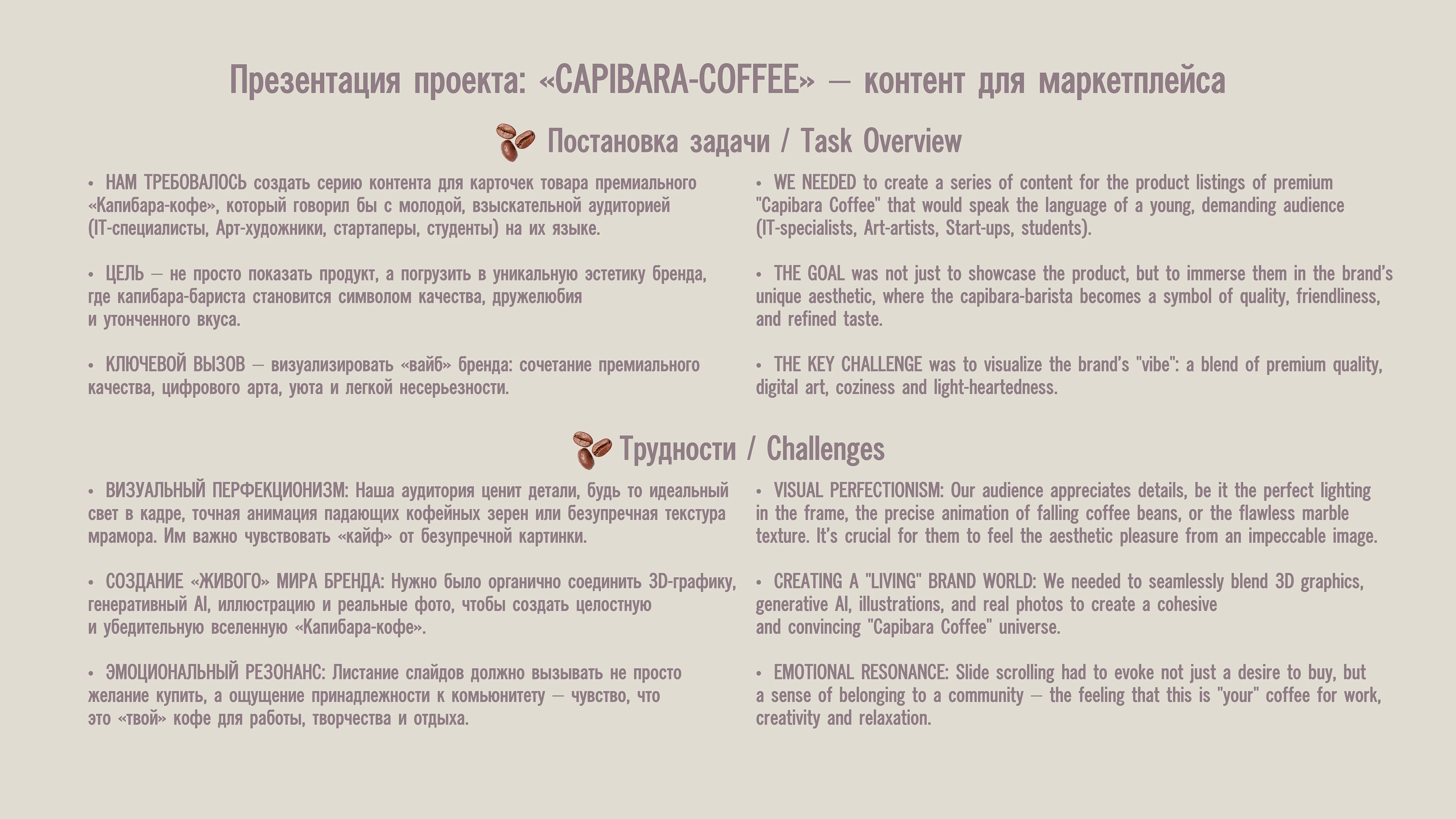 Карточка товара / Инфографика: Capibara-Coffee — Изображение №2 — 3D, Маркетинг на Dprofile
