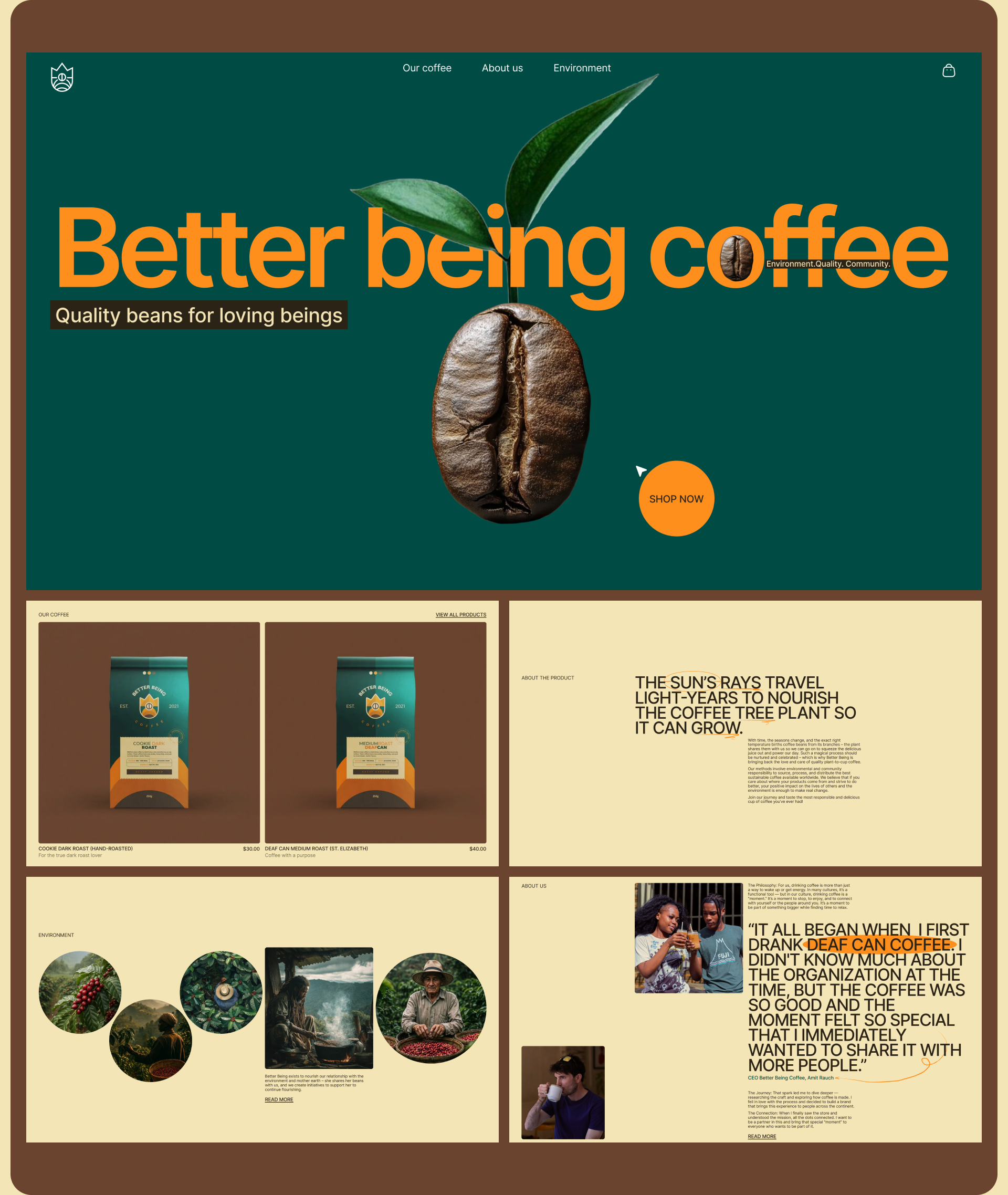Better Being Coffee | E-commerce — Изображение №1 — Интерфейсы, Анимация на Dprofile