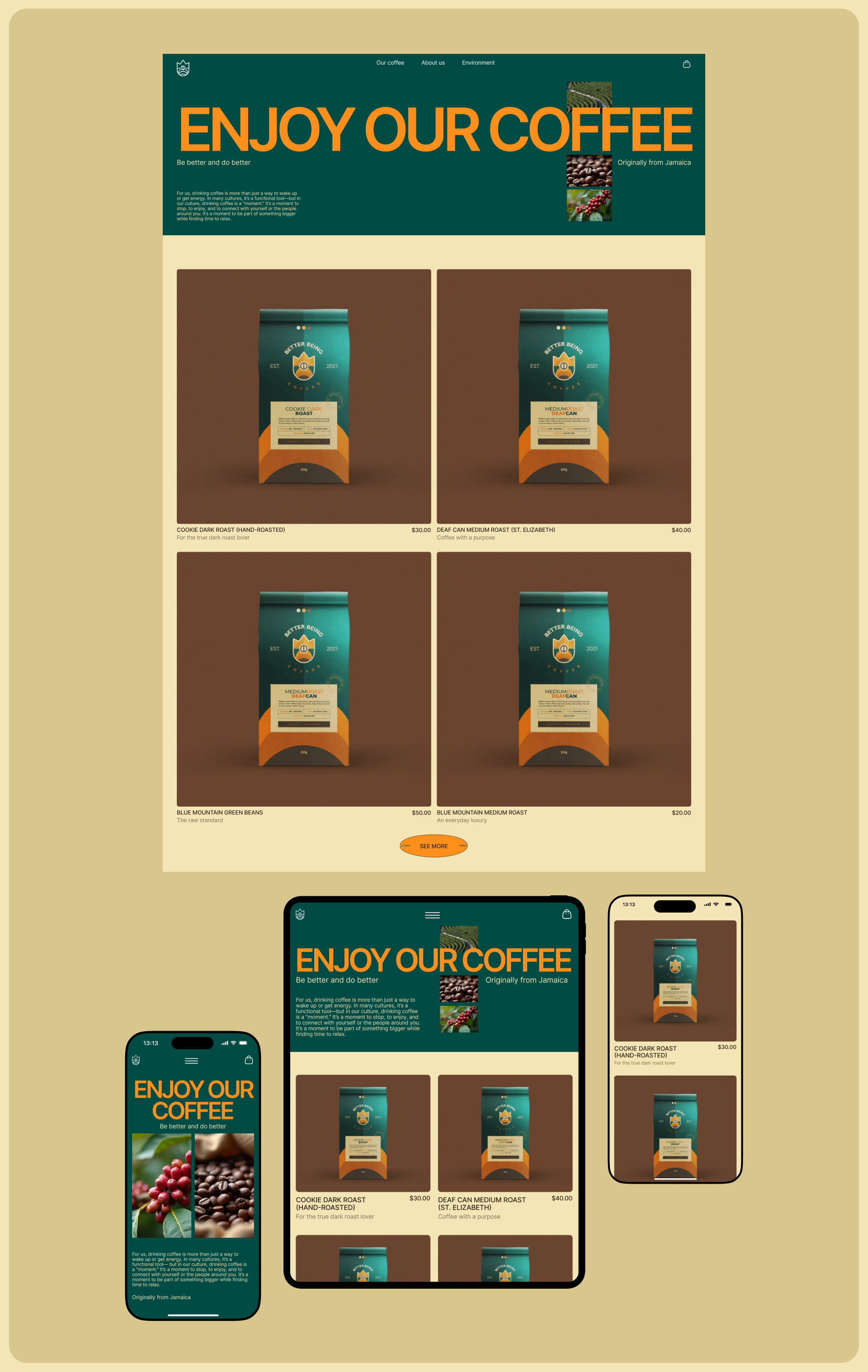 Better Being Coffee | E-commerce — Изображение №5 — Интерфейсы, Анимация на Dprofile
