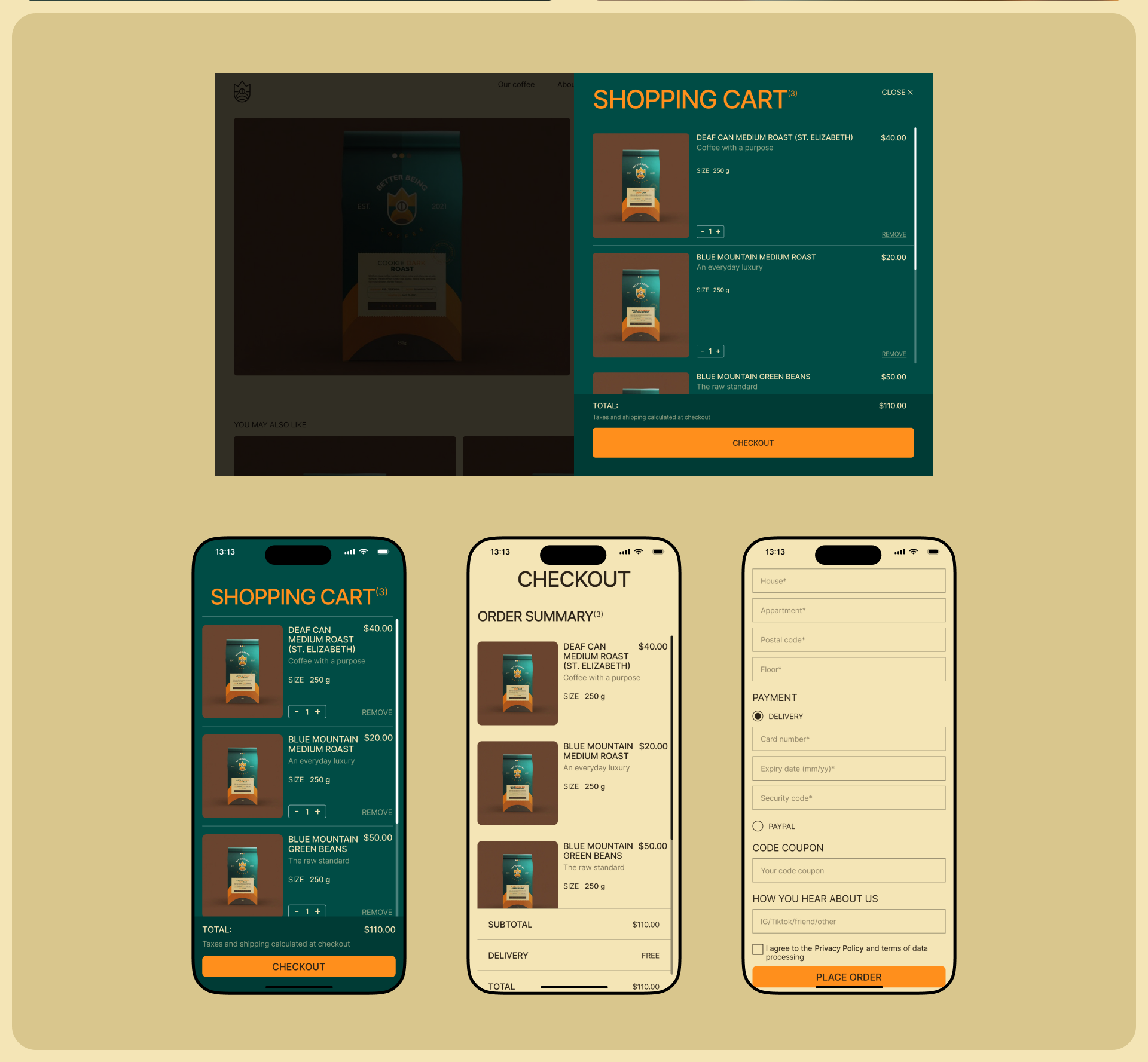 Better Being Coffee | E-commerce — Изображение №9 — Интерфейсы, Анимация на Dprofile