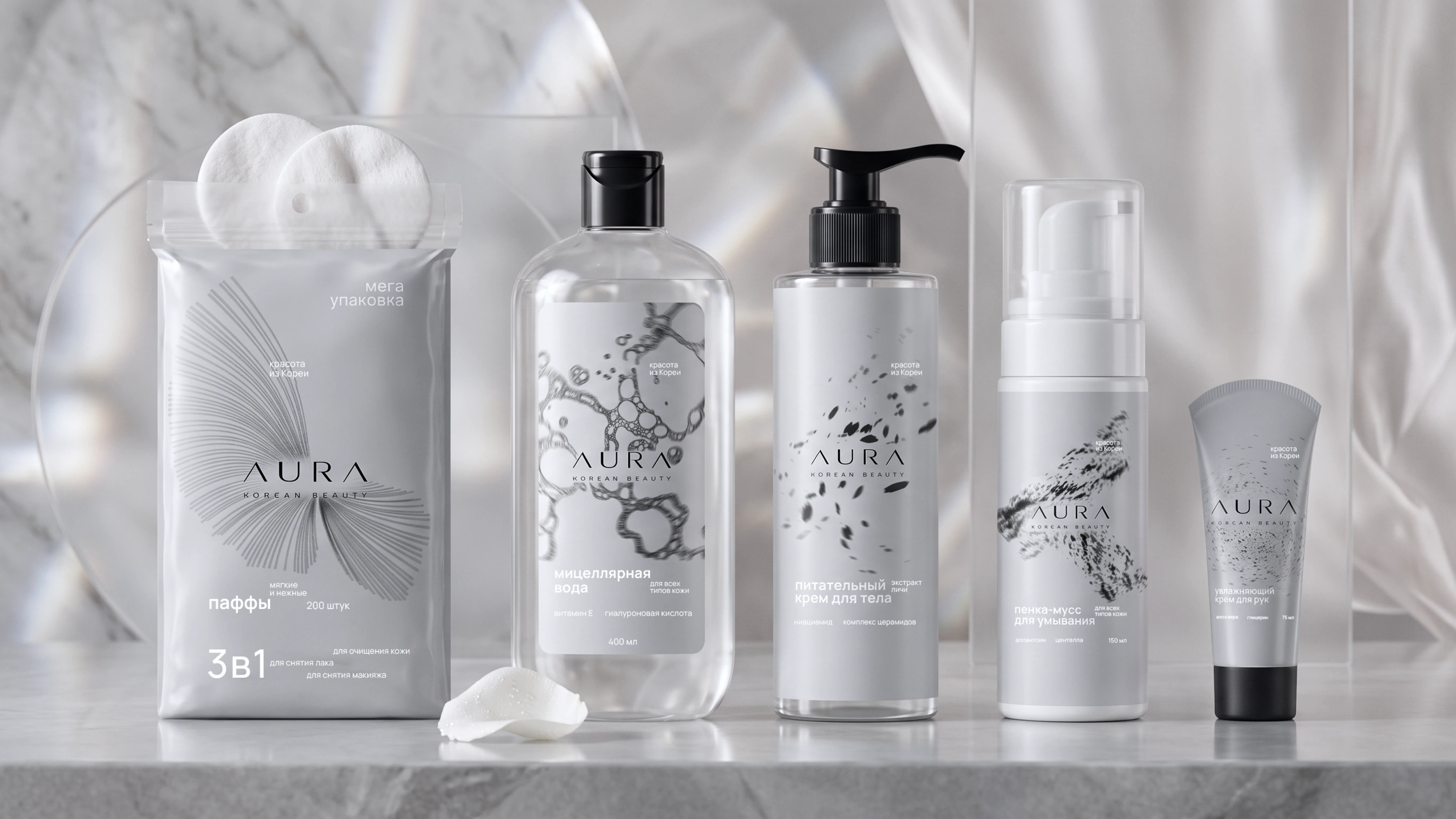 Дизайн упаковки | AURA KOREAN BEUTY — Изображение №2 — Брендинг, Промдизайн на Dprofile