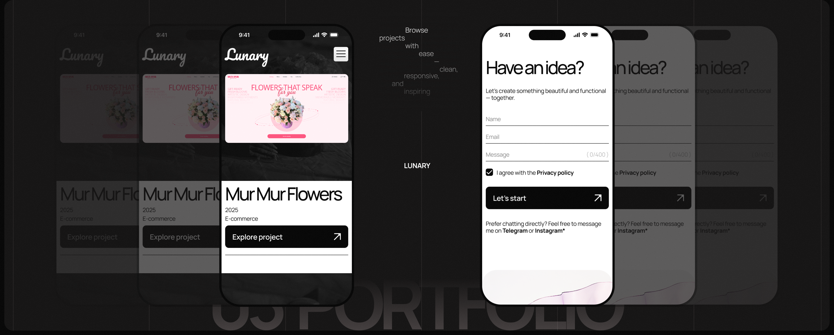 Lunary Design | Portfolio Website — Изображение №7 — Интерфейсы, Анимация на Dprofile