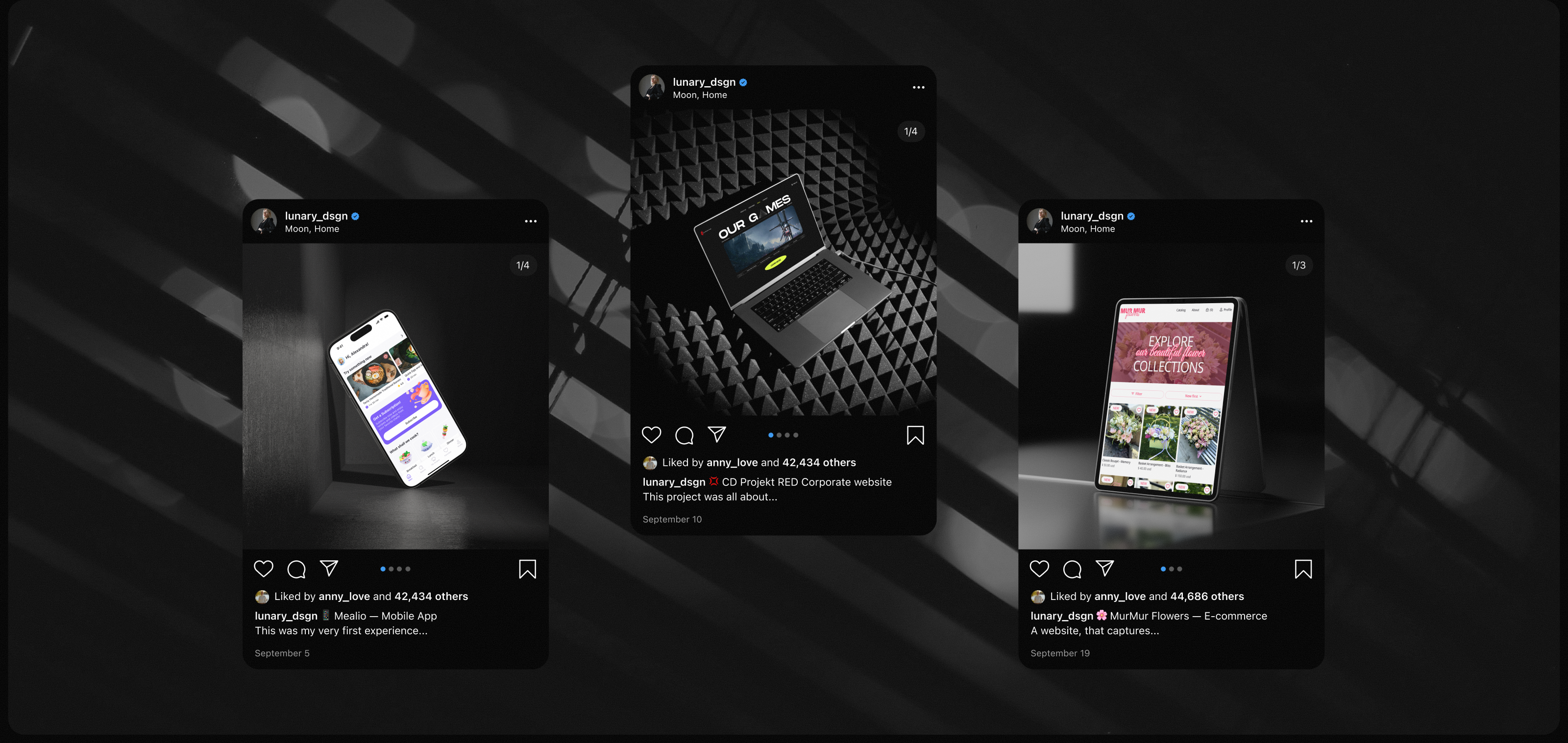 Lunary Design | Portfolio Website — Изображение №10 — Интерфейсы, Анимация на Dprofile