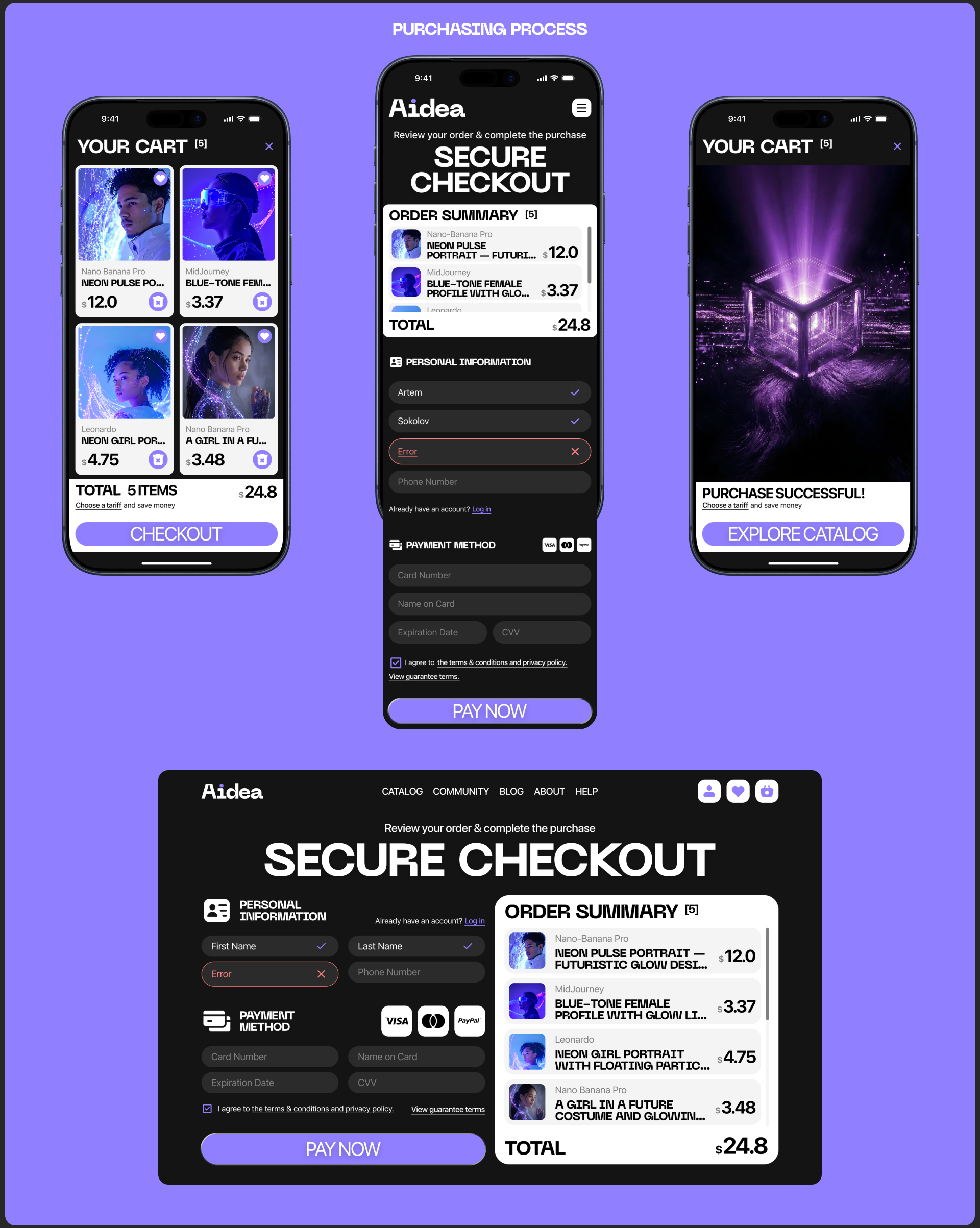 Aidea | AI Prompt Marketplace UX/UI Design — Изображение №15 — Интерфейсы на Dprofile