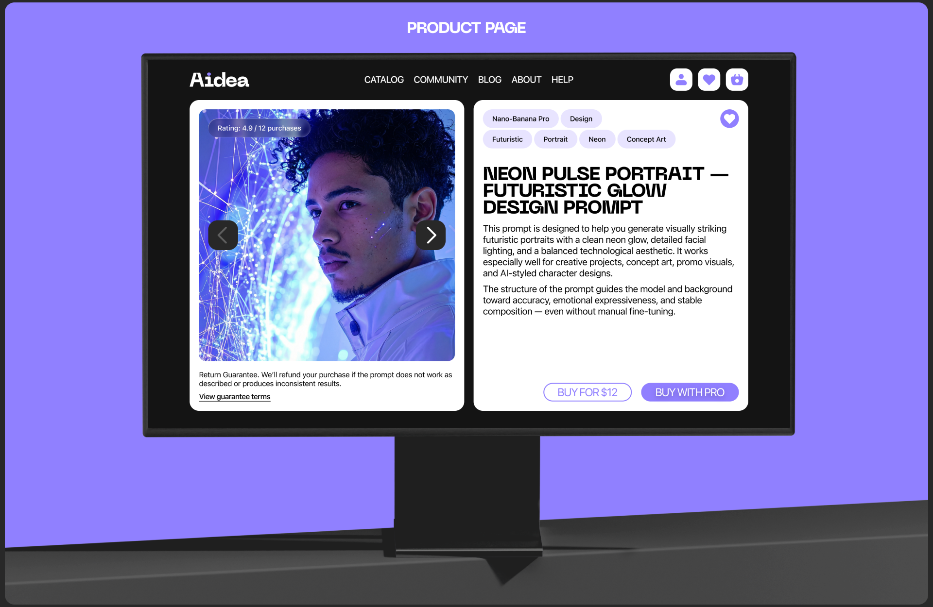 Aidea | AI Prompt Marketplace UX/UI Design — Изображение №11 — Интерфейсы на Dprofile