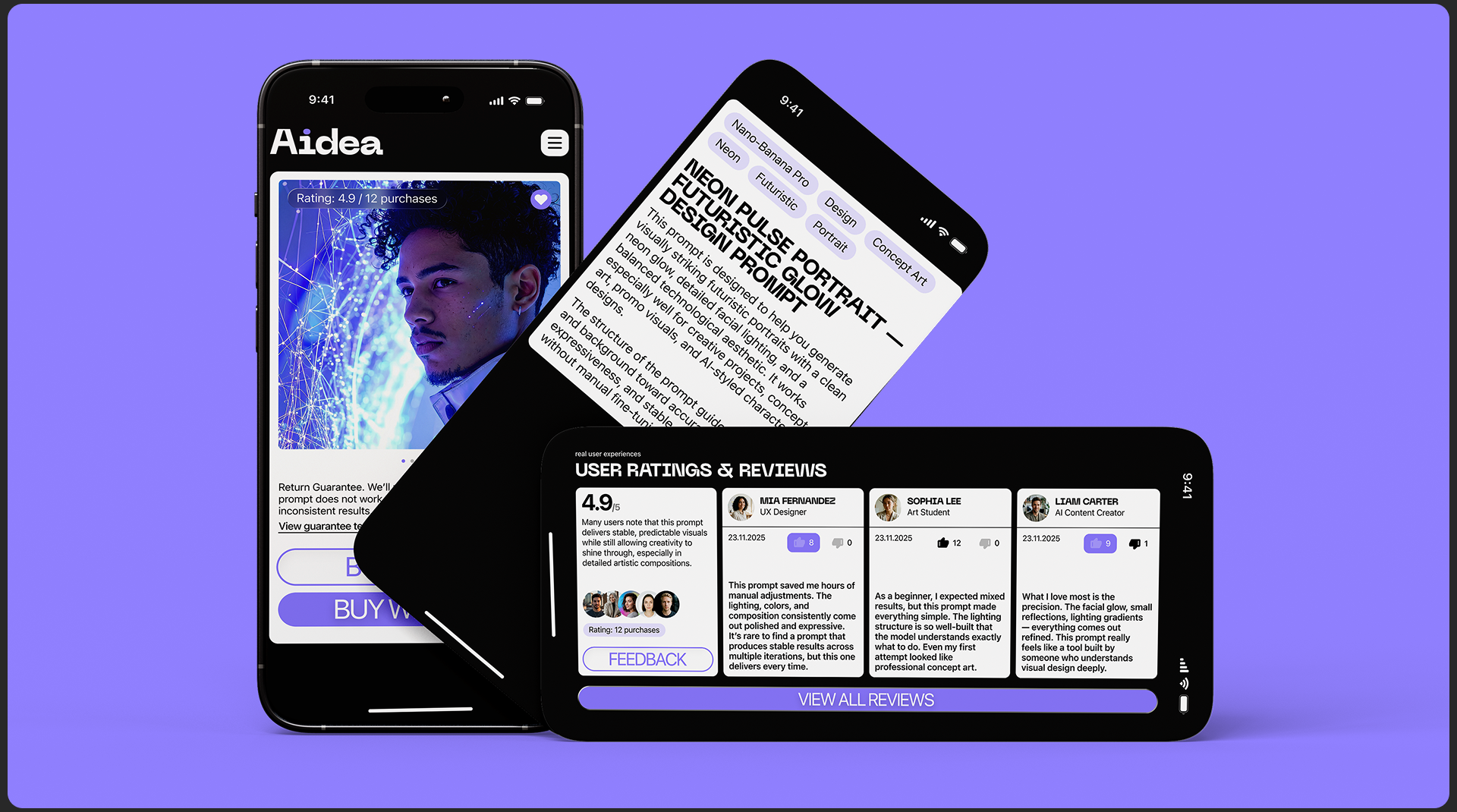 Aidea | AI Prompt Marketplace UX/UI Design — Изображение №13 — Интерфейсы на Dprofile