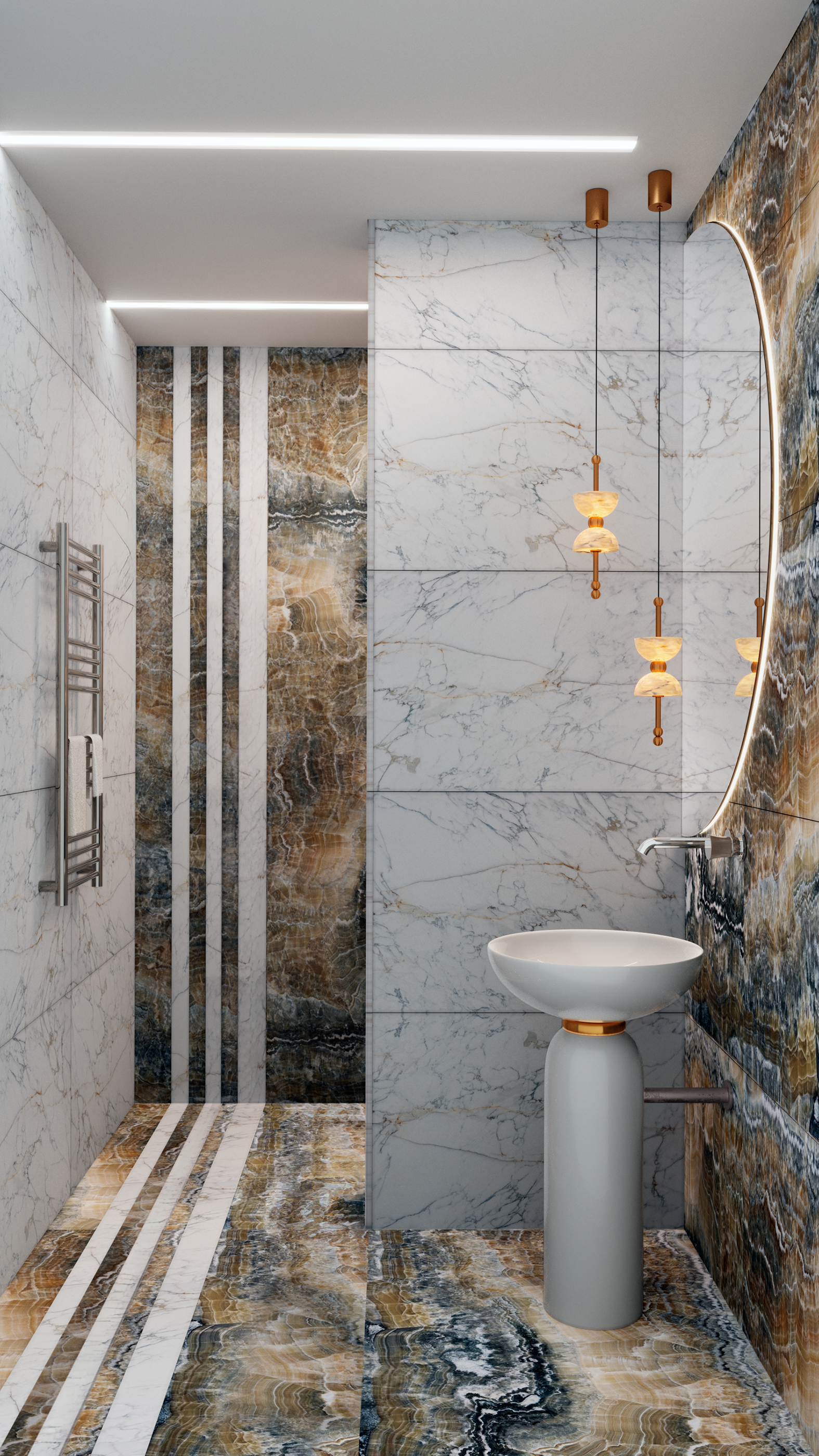 Гостевой санузел в квартире. 3D-визуализация. — Изображение №1 — 3D, Архитектура на Dprofile