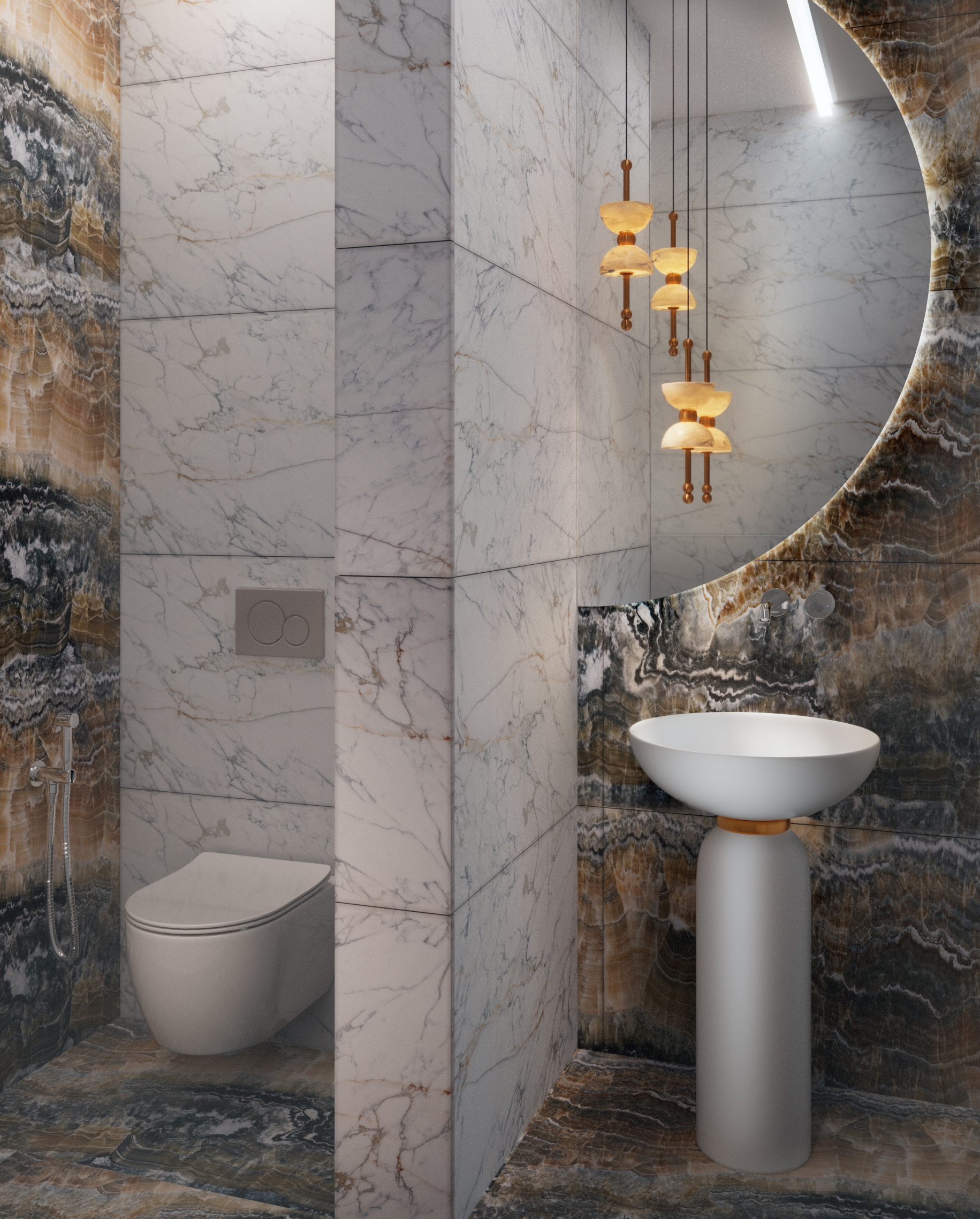 Гостевой санузел в квартире. 3D-визуализация. — Изображение №4 — 3D, Архитектура на Dprofile