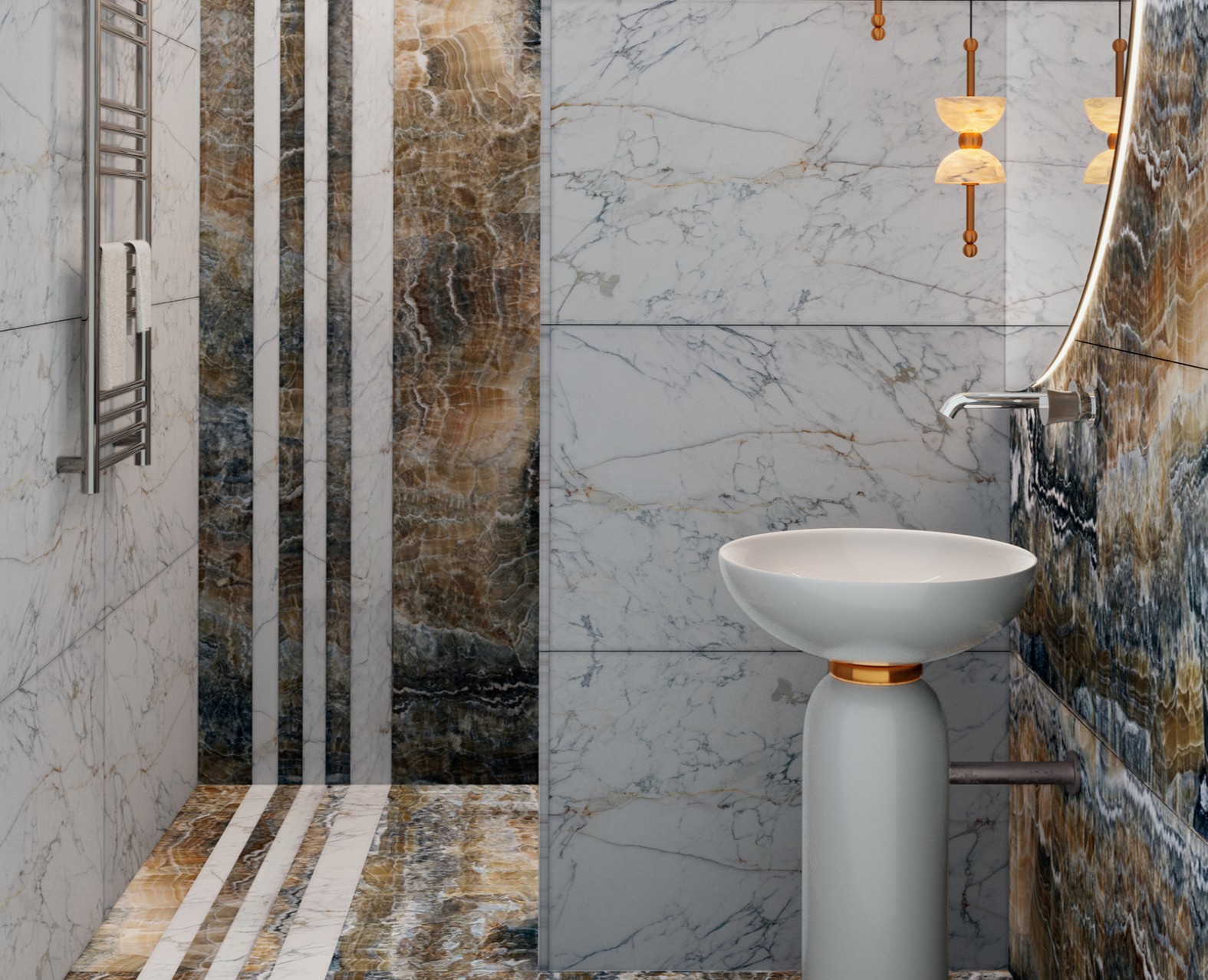 Гостевой санузел в квартире. 3D-визуализация. — 3D, Архитектура на Dprofile