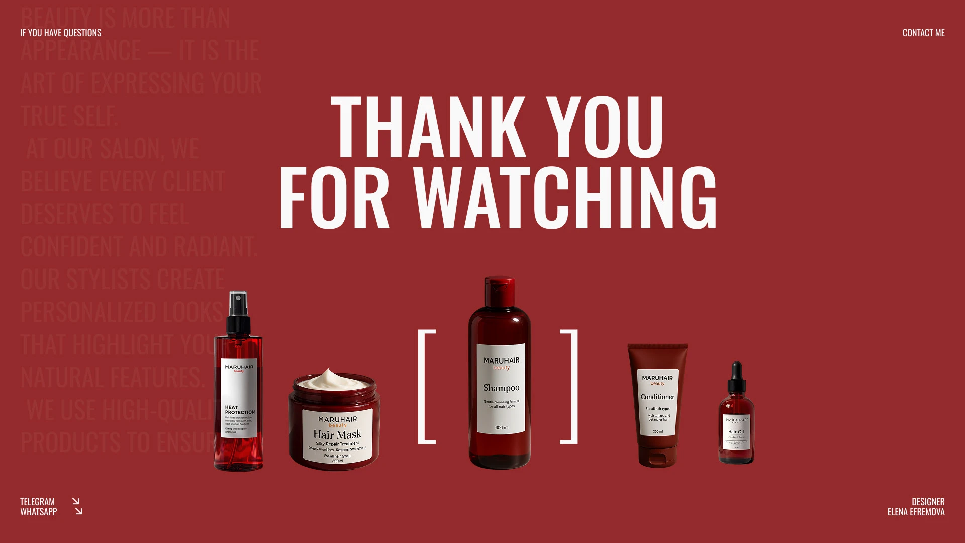 MARUHAIR beauty | online store | beauty salon — Изображение №13 — Интерфейсы на Dprofile