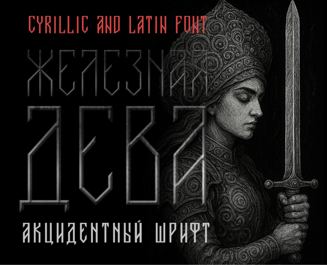Шрифт Кириллица Латиница Железная Дева Вязь на Dprofile