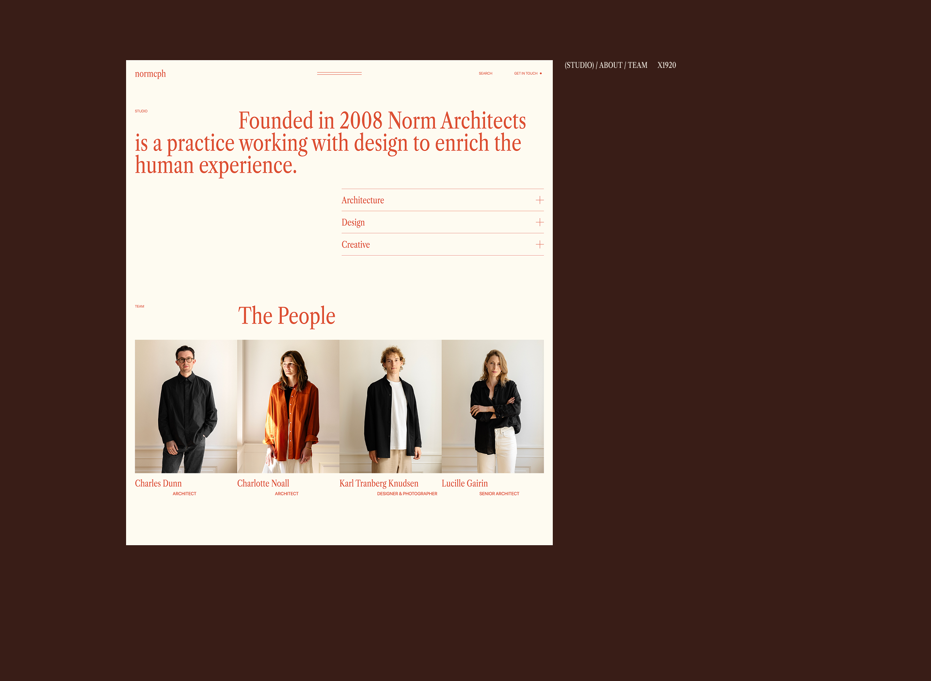 Norm Architects — Architecture Website Redesign — Изображение №8 — Интерфейсы, Брендинг на Dprofile