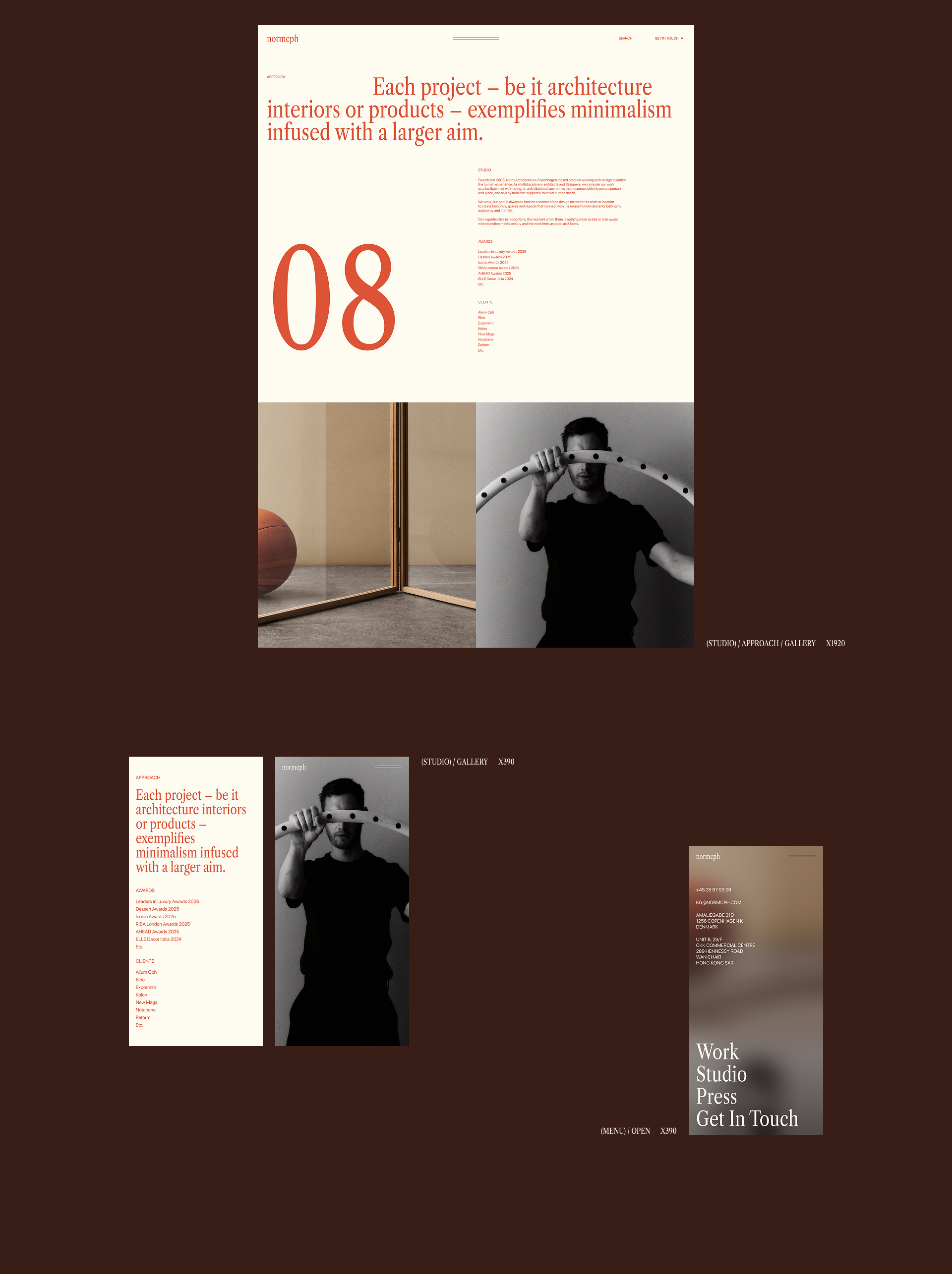 Norm Architects — Architecture Website Redesign — Изображение №12 — Интерфейсы, Брендинг на Dprofile