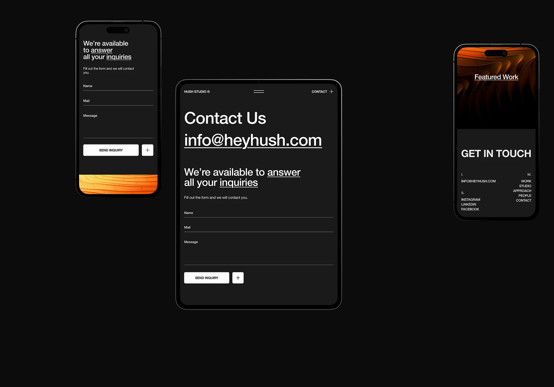 Hush Studio — Website — Изображение №13 — Интерфейсы на Dprofile