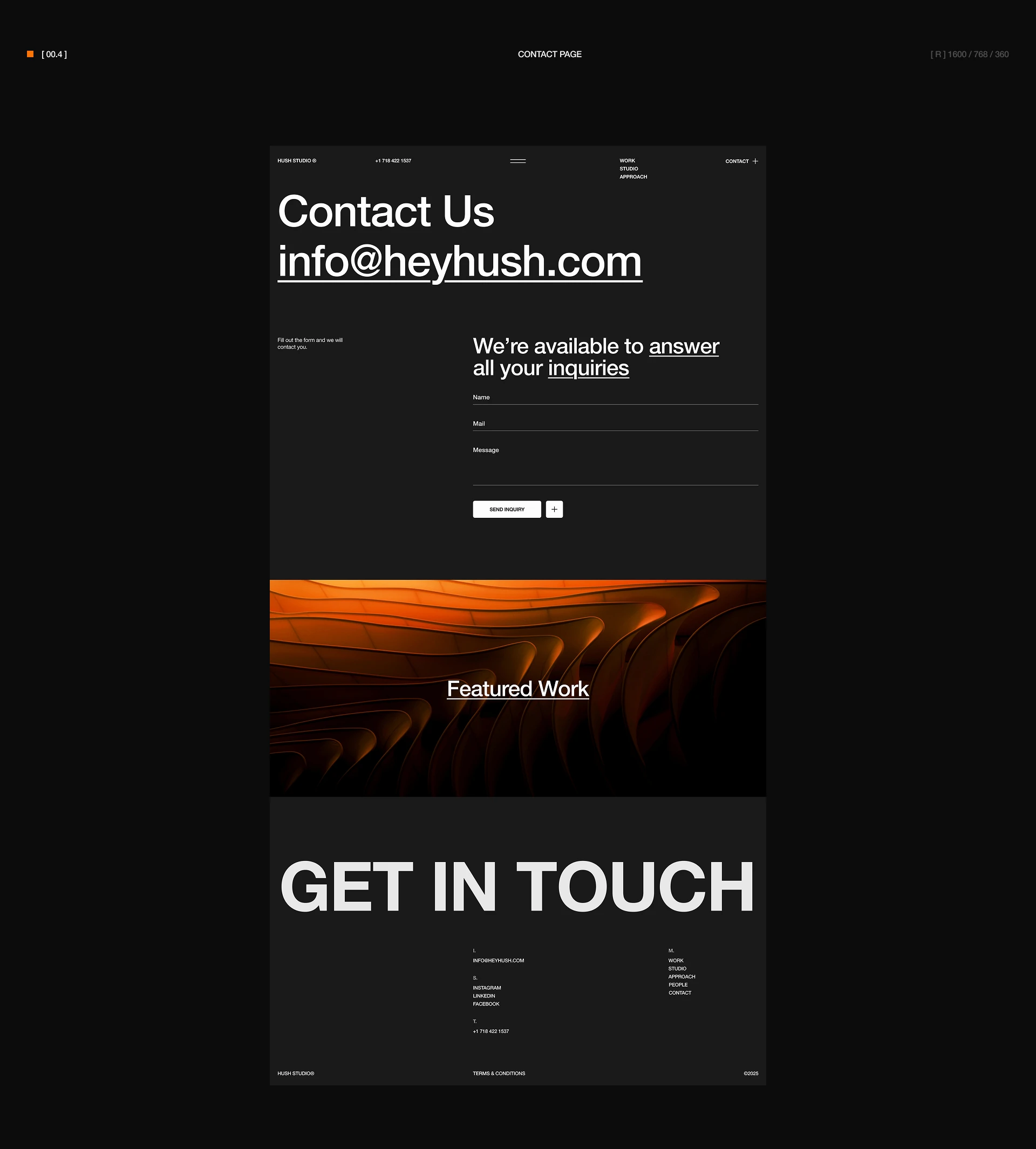 Hush Studio — Website — Изображение №12 — Интерфейсы на Dprofile