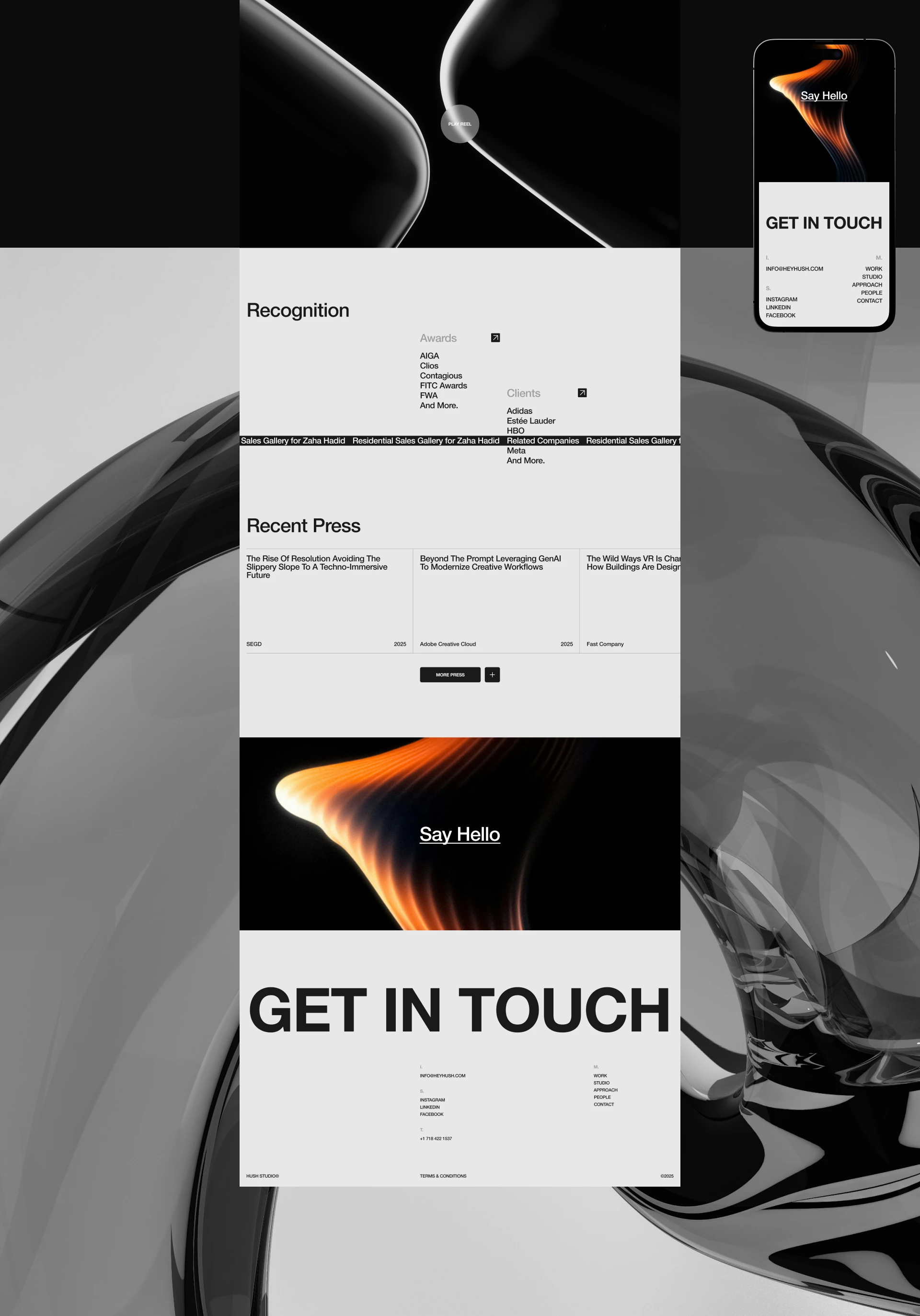 Hush Studio — Website — Изображение №7 — Интерфейсы на Dprofile