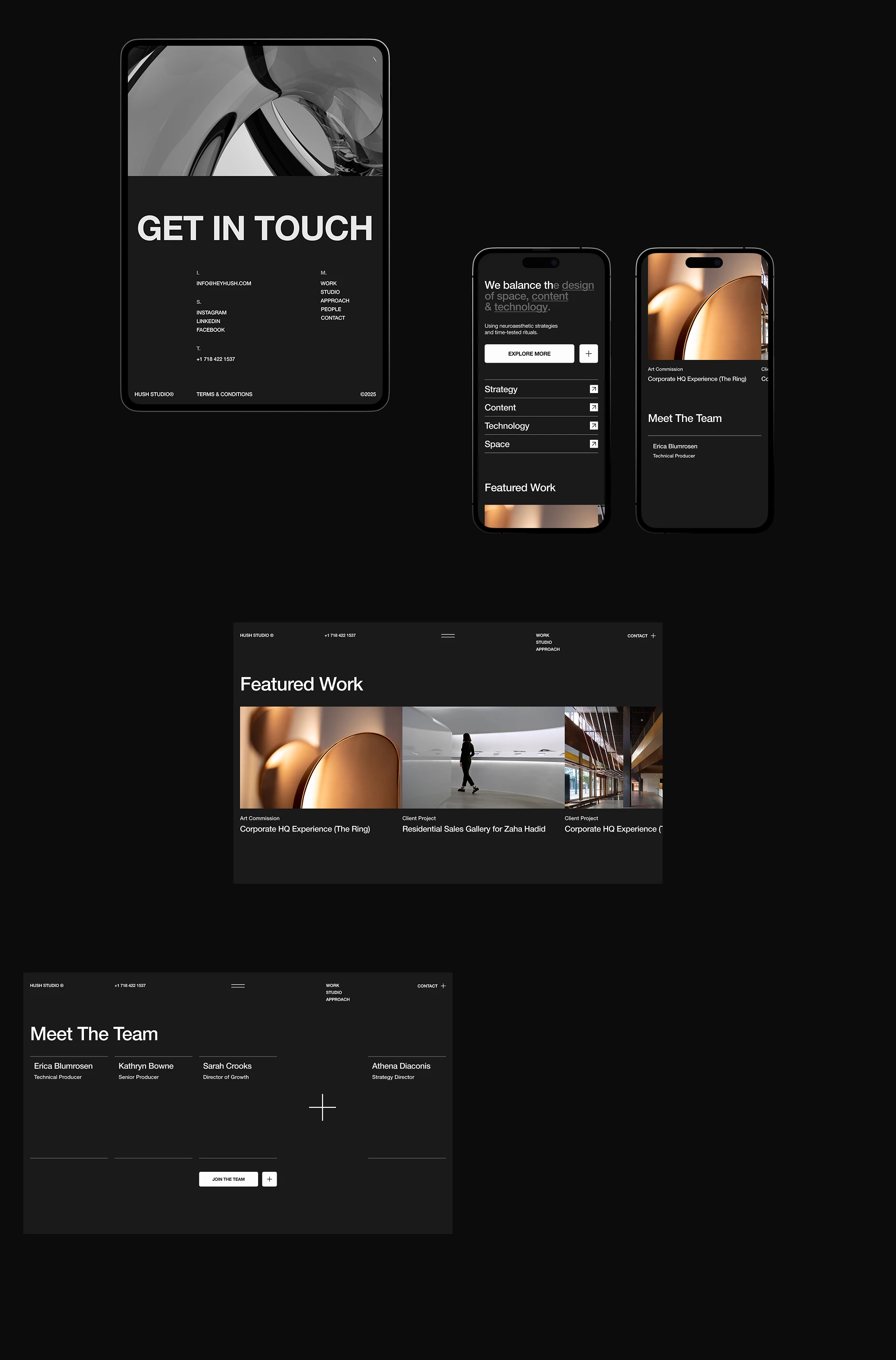 Hush Studio — Website — Изображение №4 — Интерфейсы на Dprofile