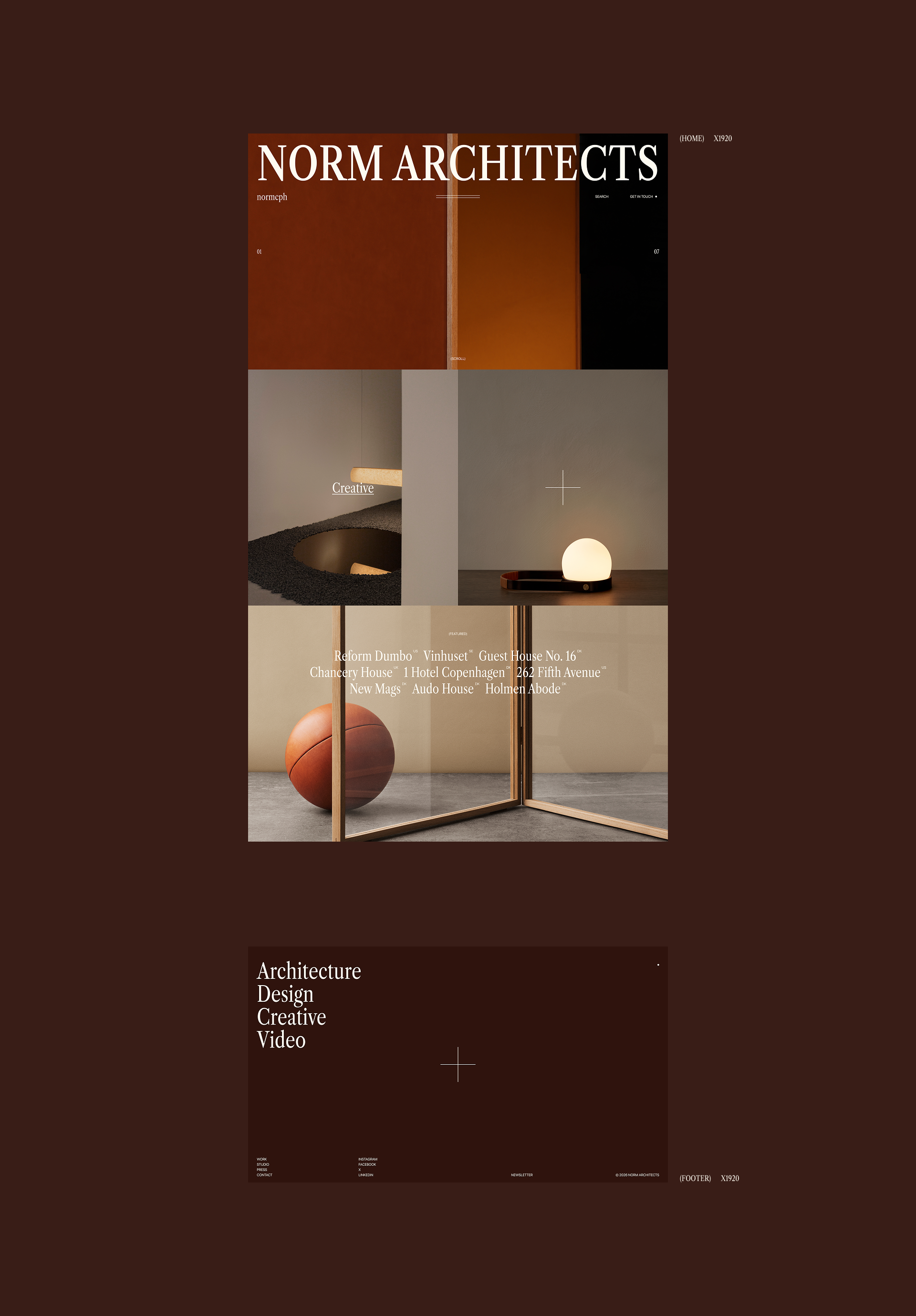 Norm Architects — Architecture Website Redesign — Изображение №2 — Интерфейсы, Брендинг на Dprofile