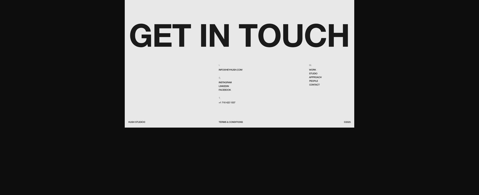 Hush Studio — Website — Изображение №10 — Интерфейсы на Dprofile