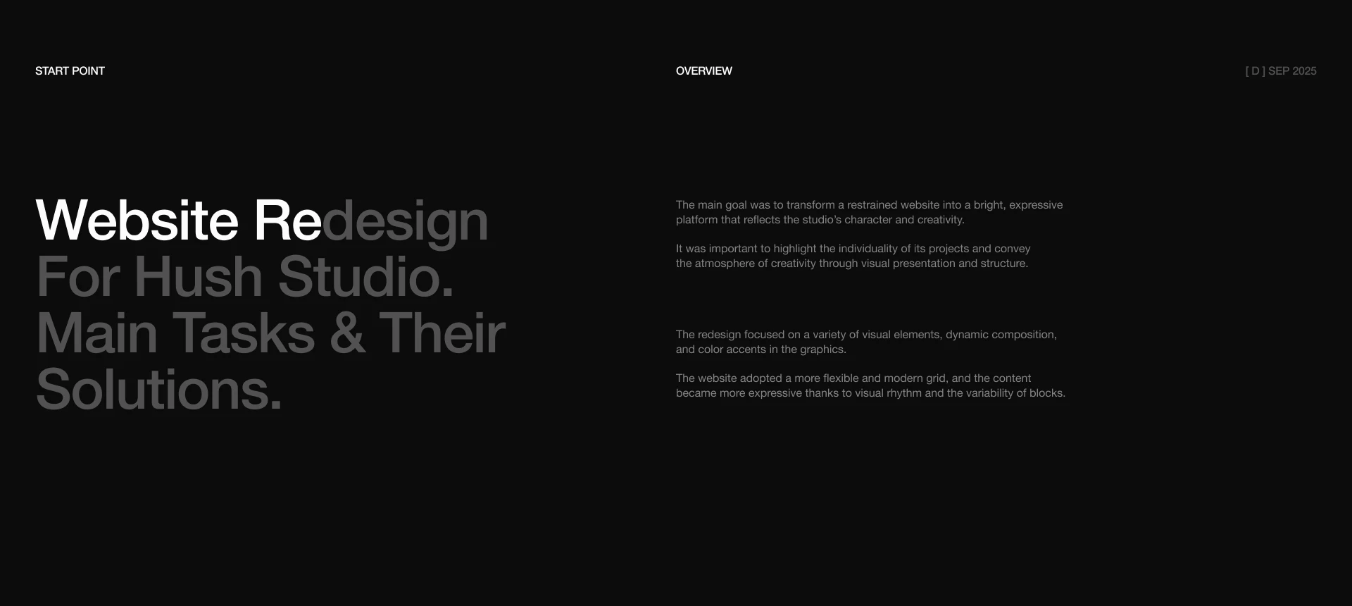 Hush Studio — Website — Изображение №2 — Интерфейсы на Dprofile