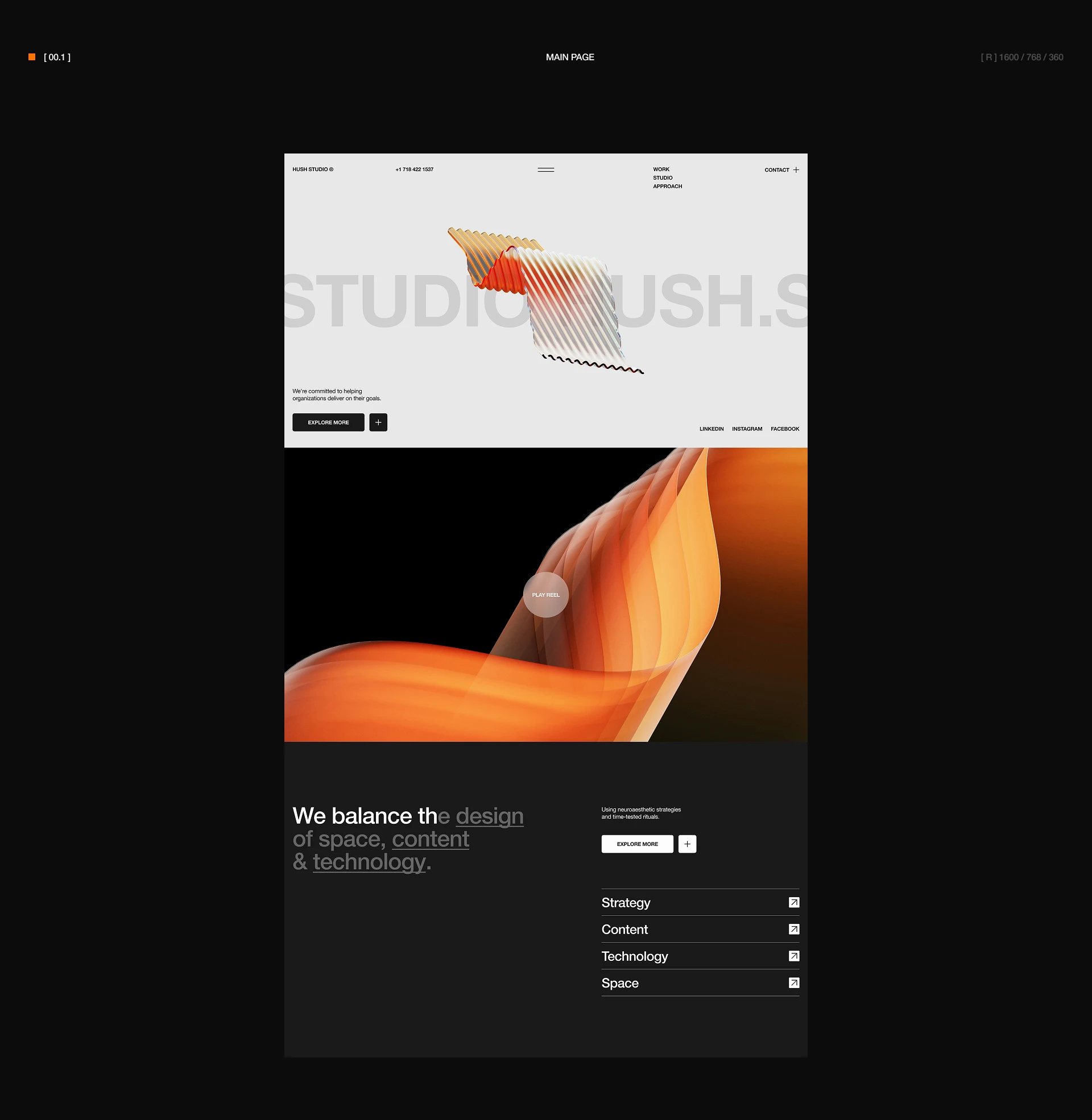 Hush Studio — Website — Изображение №3 — Интерфейсы на Dprofile