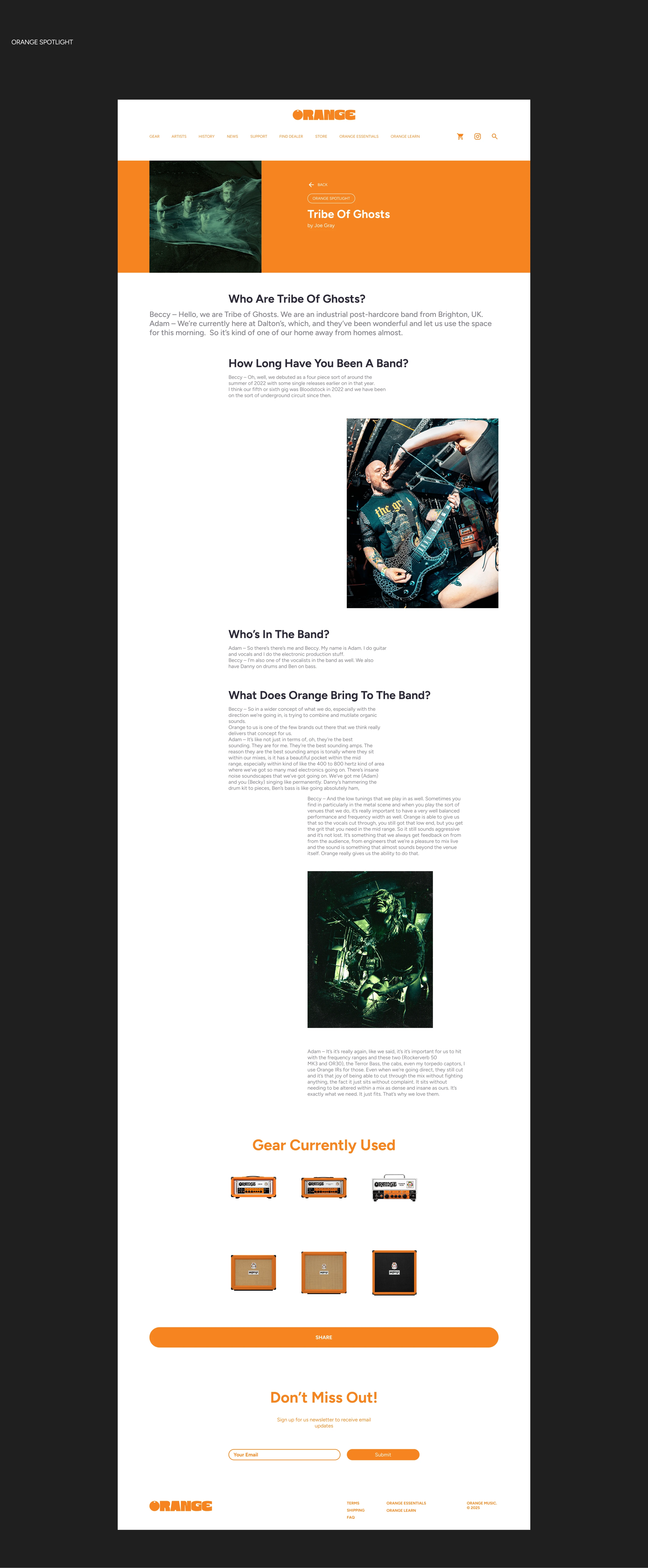 Orange Amplifiers | Website Redesign — Изображение №7 — Интерфейсы, Брендинг на Dprofile