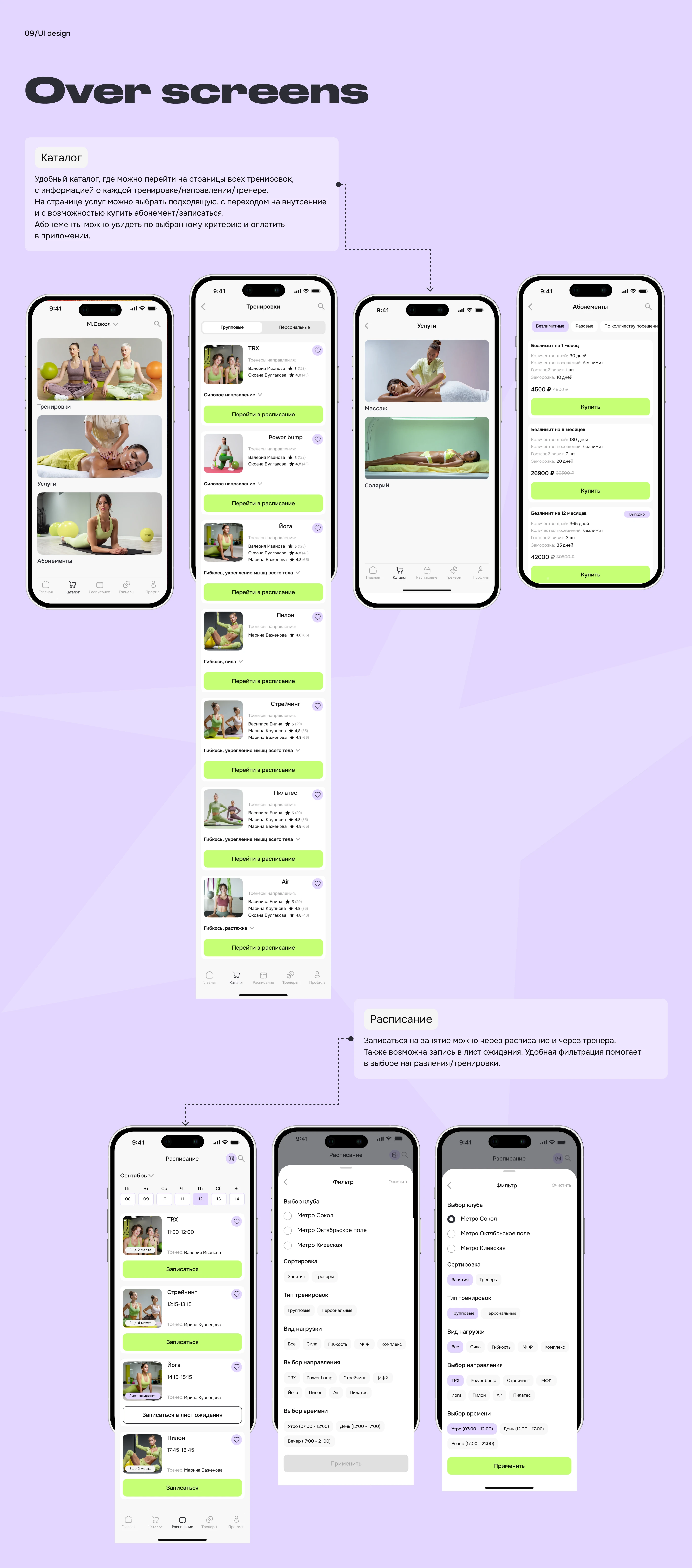 Fitness mobile app | Мобильное приложение фитнес студии — Изображение №18 — Интерфейсы на Dprofile