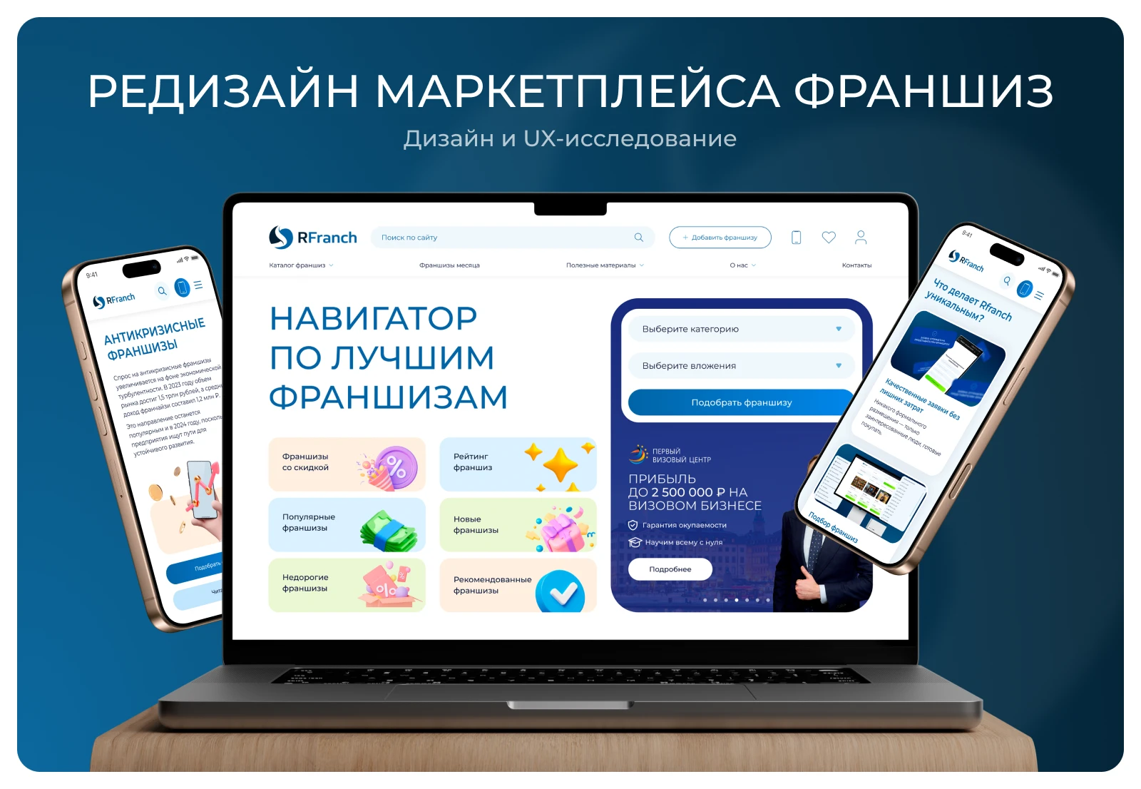 Редизайн маркетплейса франшиз. Дизайн и UX-исследование — Изображение №1 — Интерфейсы на Dprofile