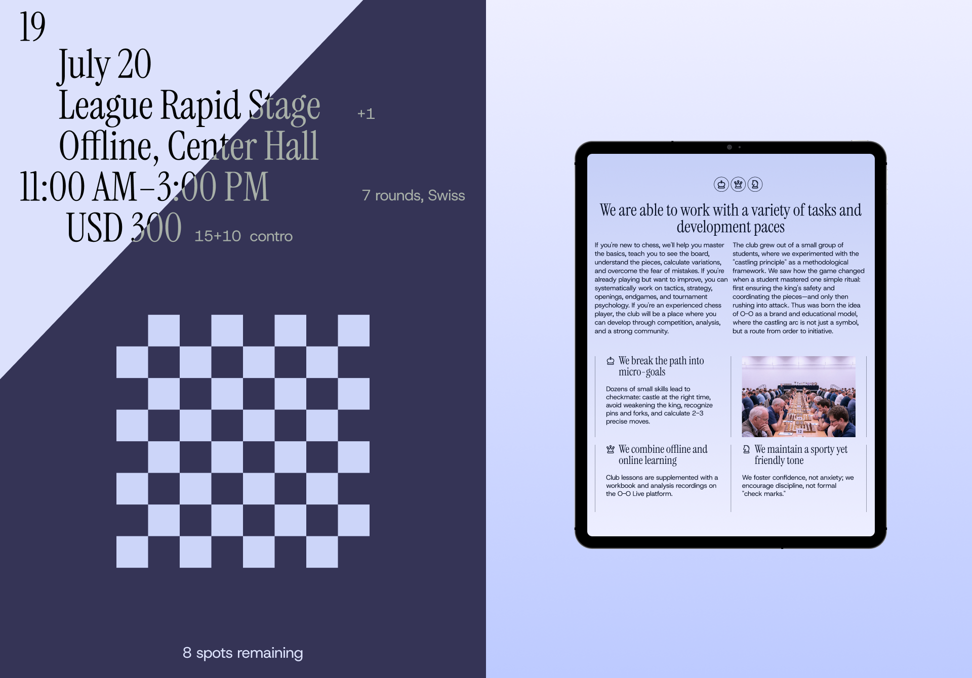 O - O Chess Club — Изображение №5 — Интерфейсы на Dprofile