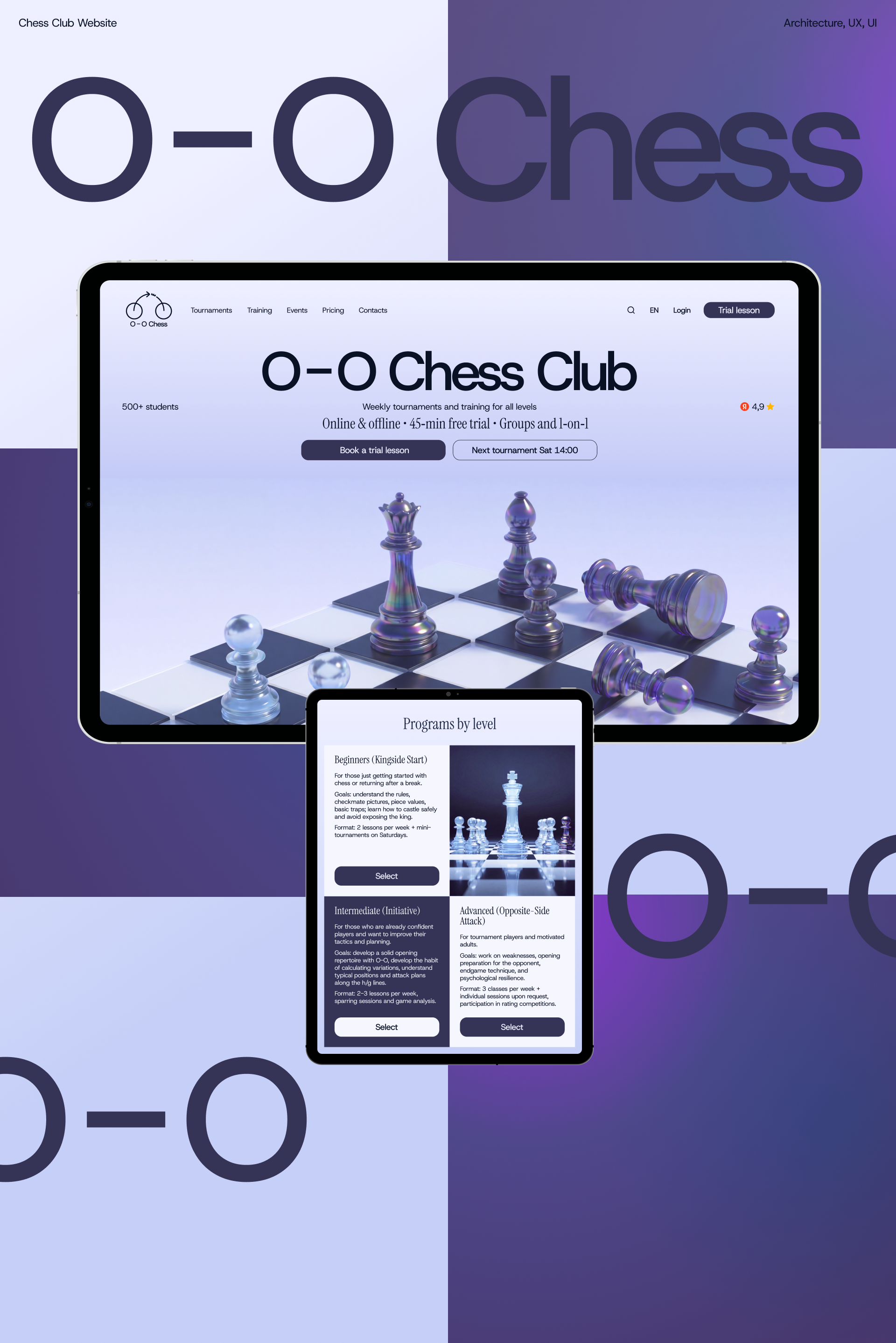 O - O Chess Club — Изображение №1 — Интерфейсы на Dprofile