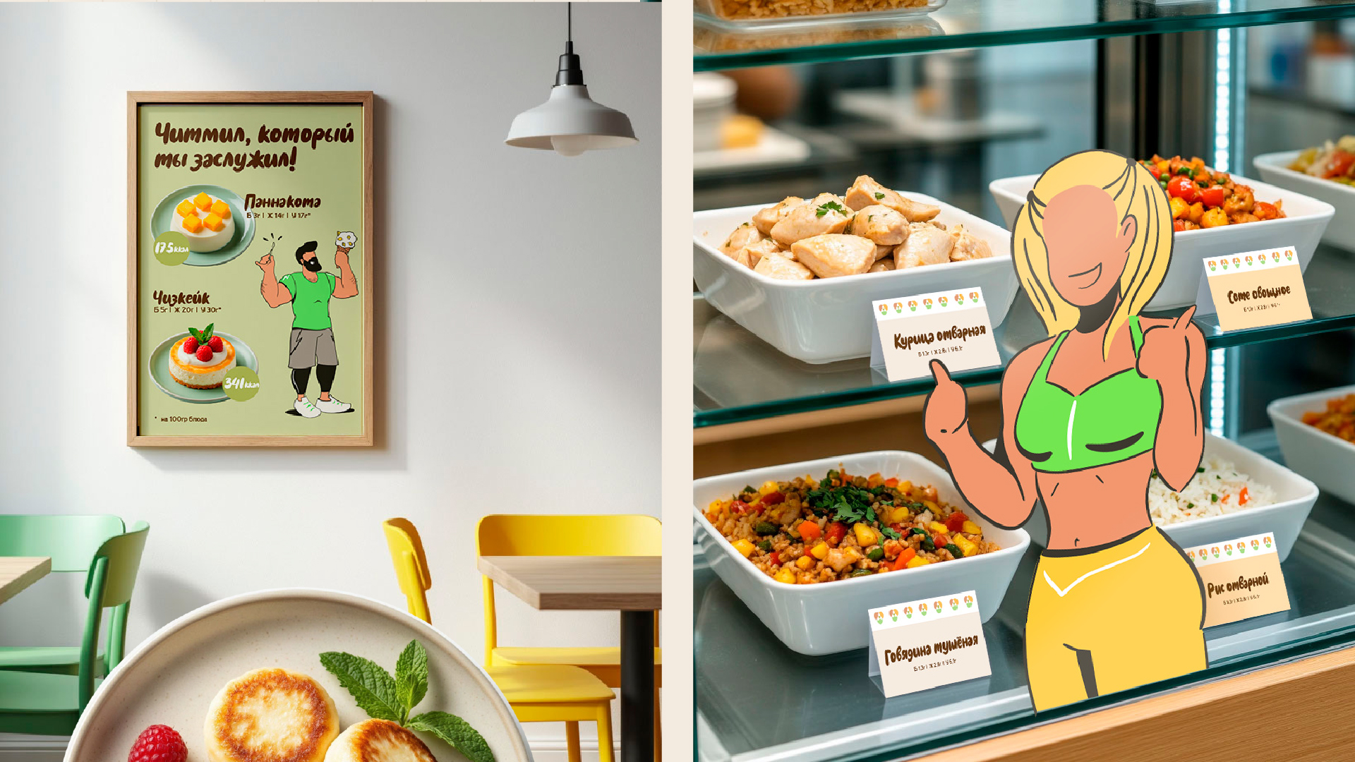 Дизайн персонажей для сети кафе спортпитания — Изображение №6 — Брендинг, Иллюстрация на Dprofile