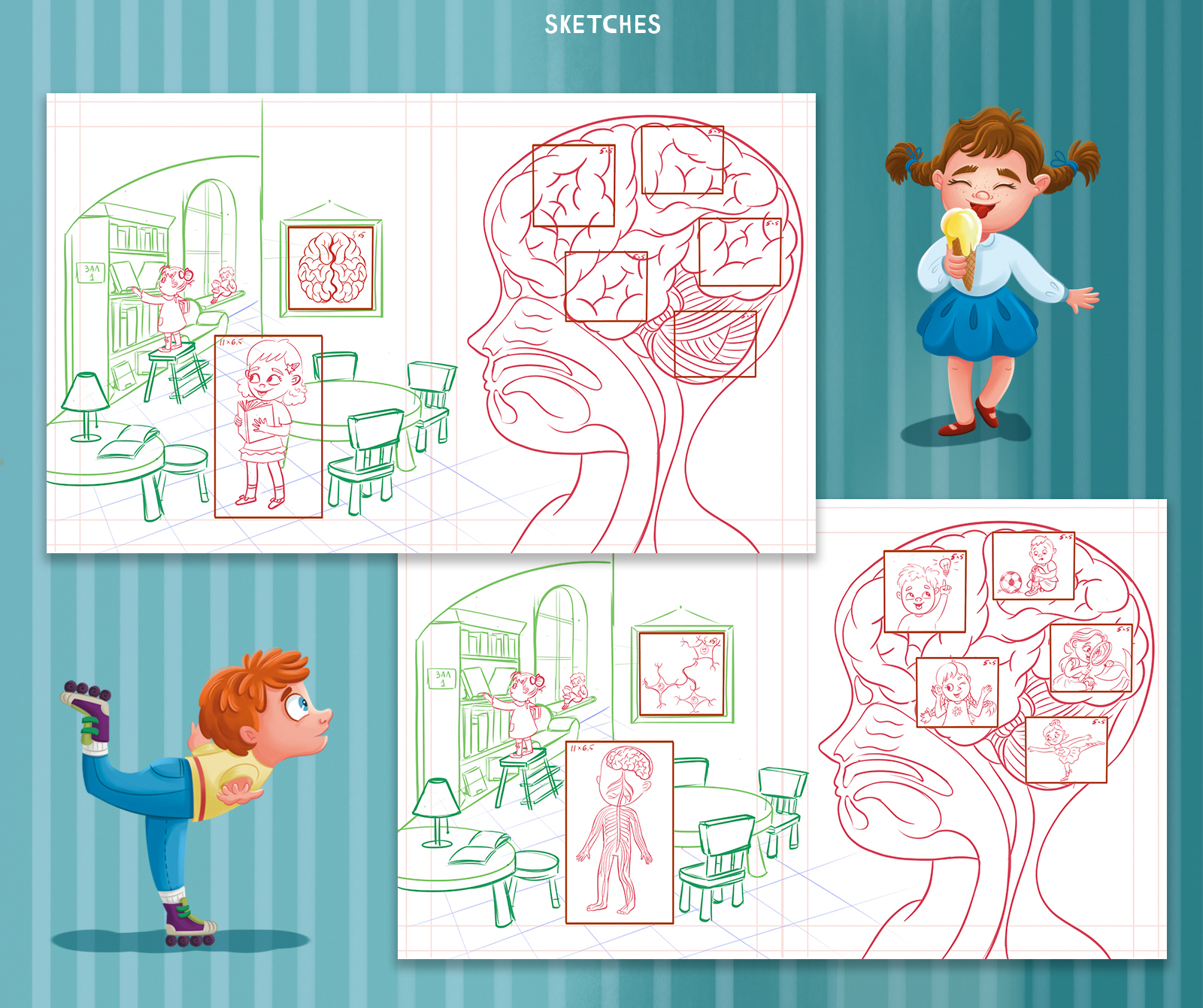 Книга с окошками "Тело человека" — Изображение №9 — Иллюстрация на Dprofile