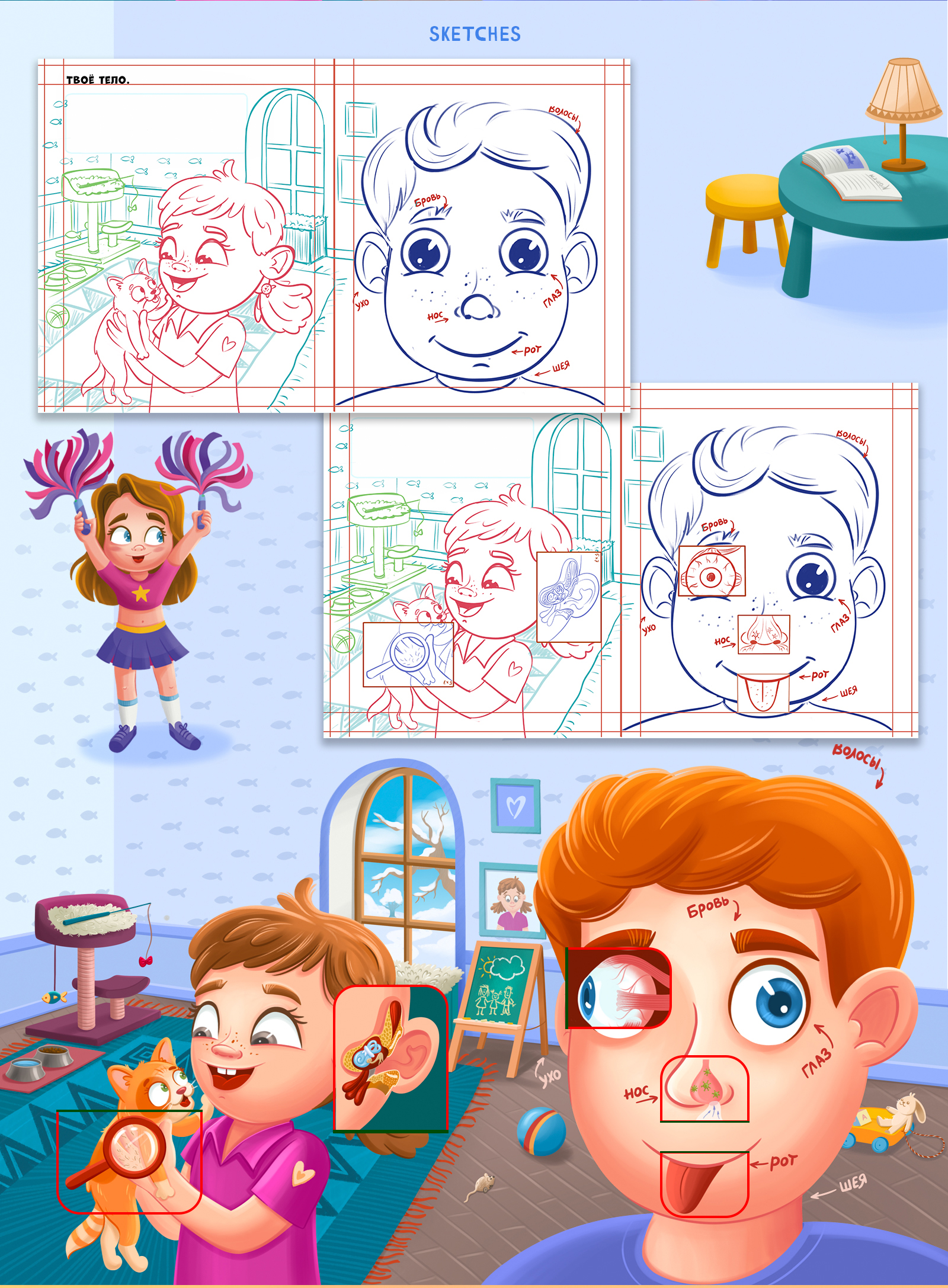 Книга с окошками "Тело человека" — Изображение №12 — Иллюстрация на Dprofile