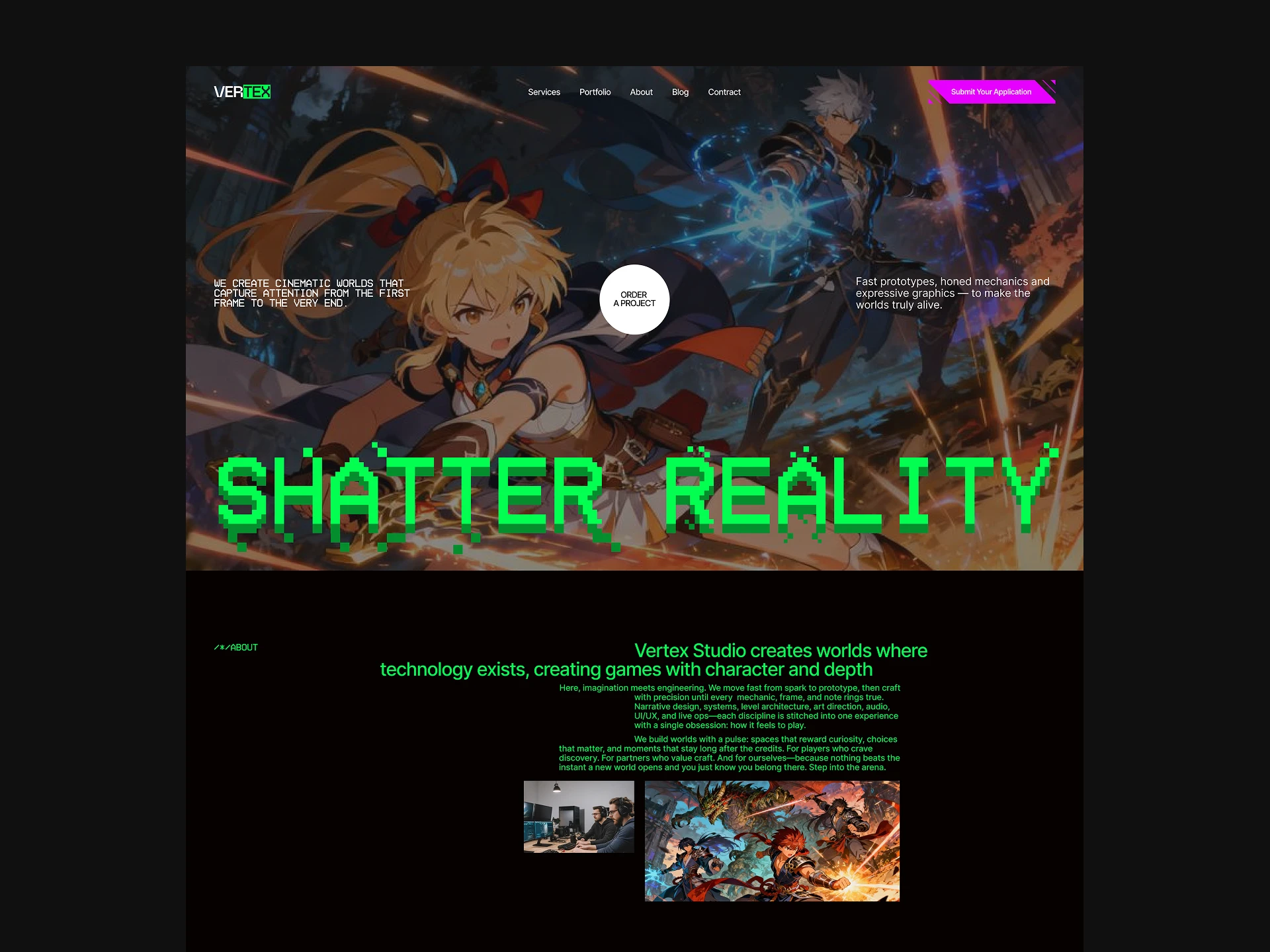 Vertex Studio | Корпоративный сайт — Изображение №2 — Интерфейсы, Брендинг на Dprofile