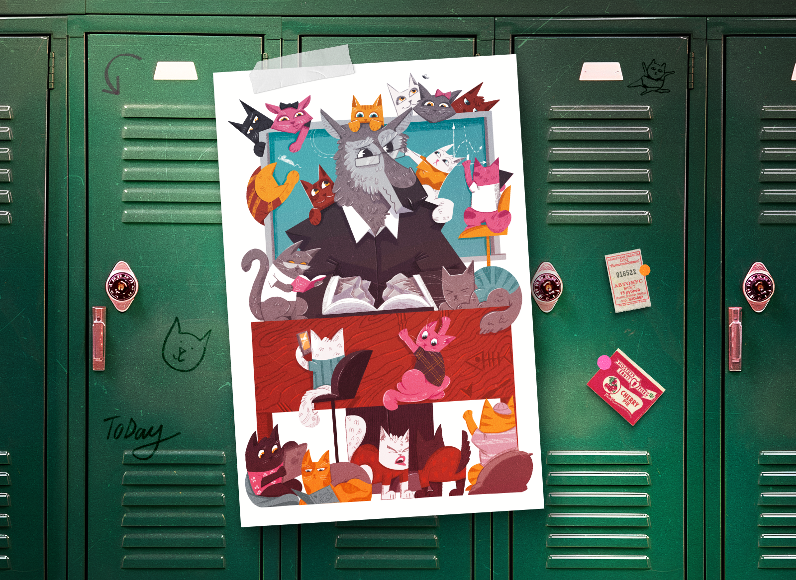 Открытка для студентов курса — Изображение №1 — Иллюстрация, Графика на Dprofile