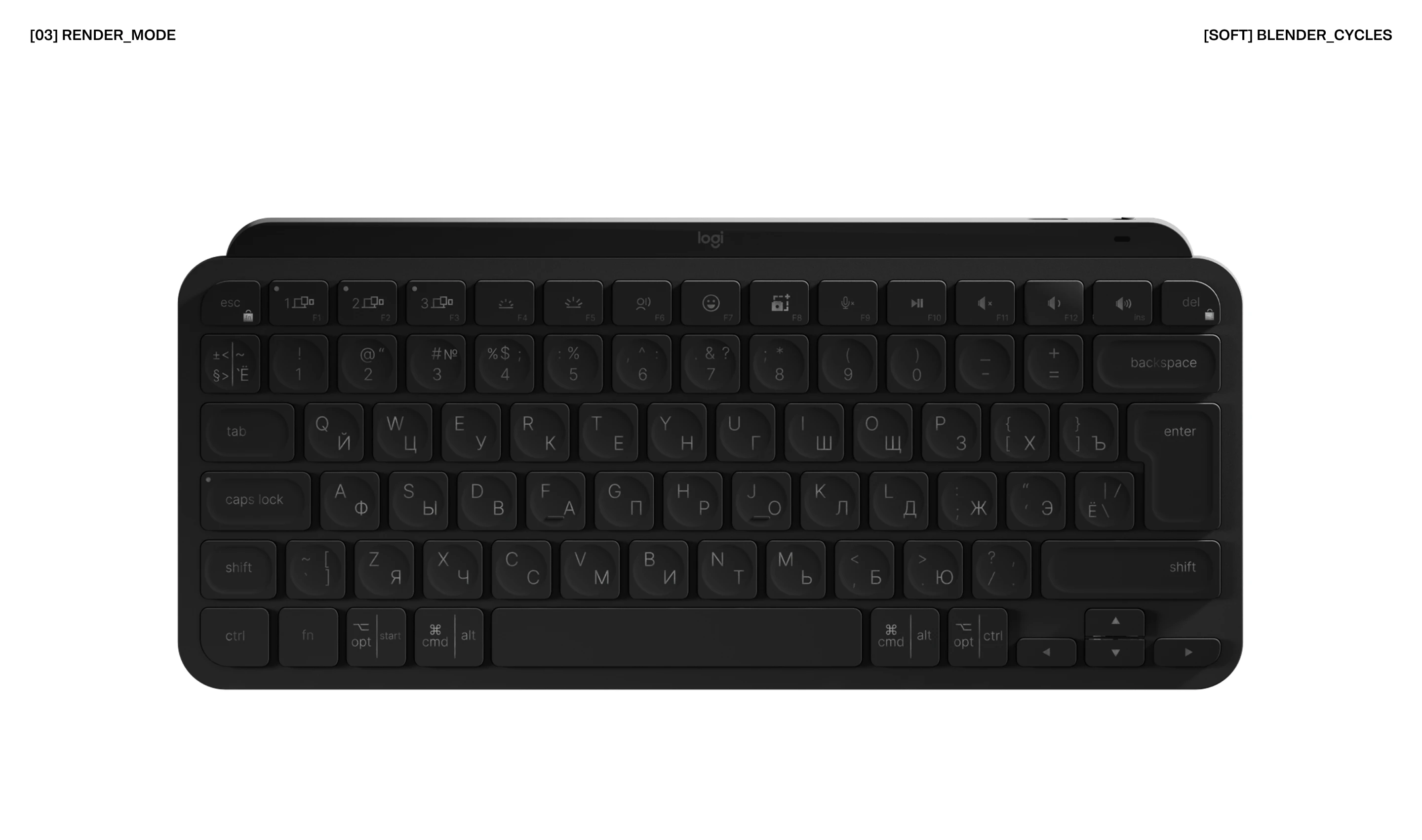 Logitech MX Keys Mini | 3D визуализация — Изображение №6 — 3D на Dprofile