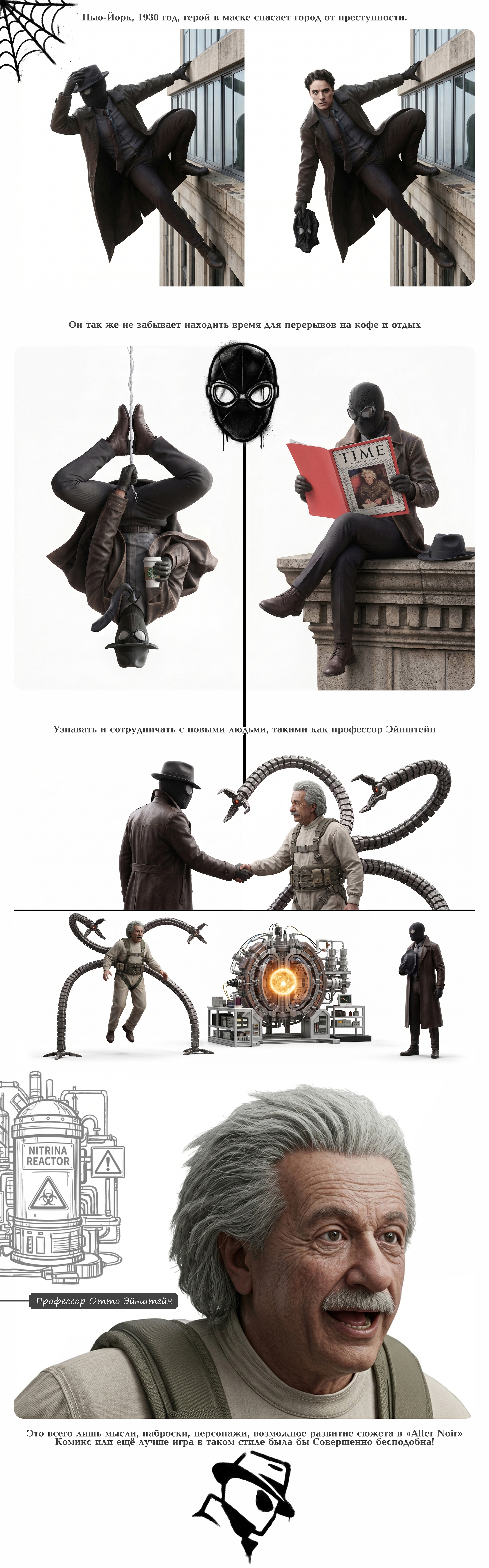 Alter "Spider-Noir" 🕷 — Изображение №3 — Иллюстрация, Нейро на Dprofile