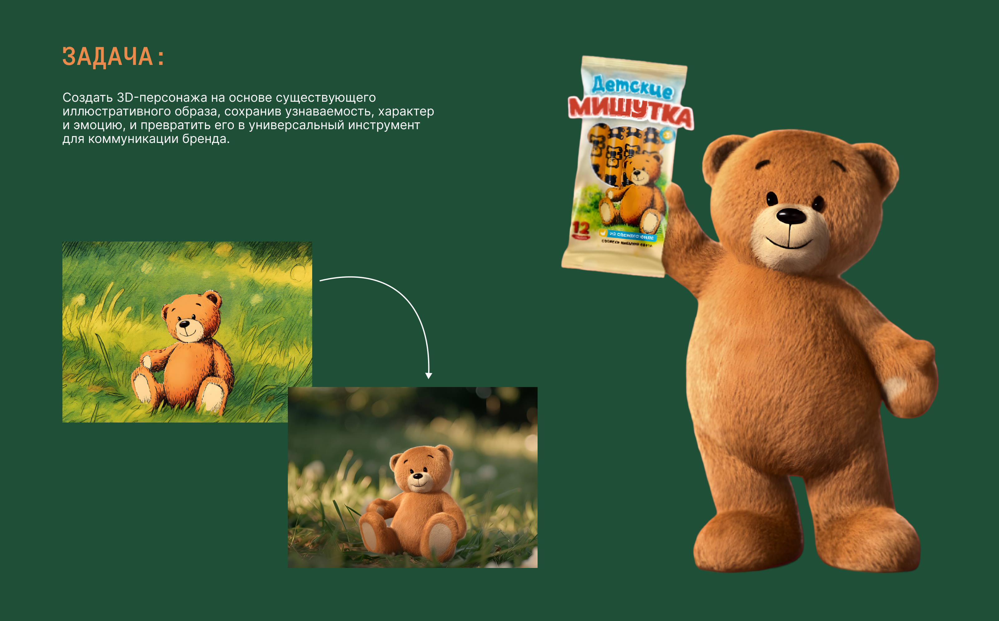 Разработка 3D-персонажа для бренда «Мишутка» — Изображение №2 — Иллюстрация, 3D на Dprofile