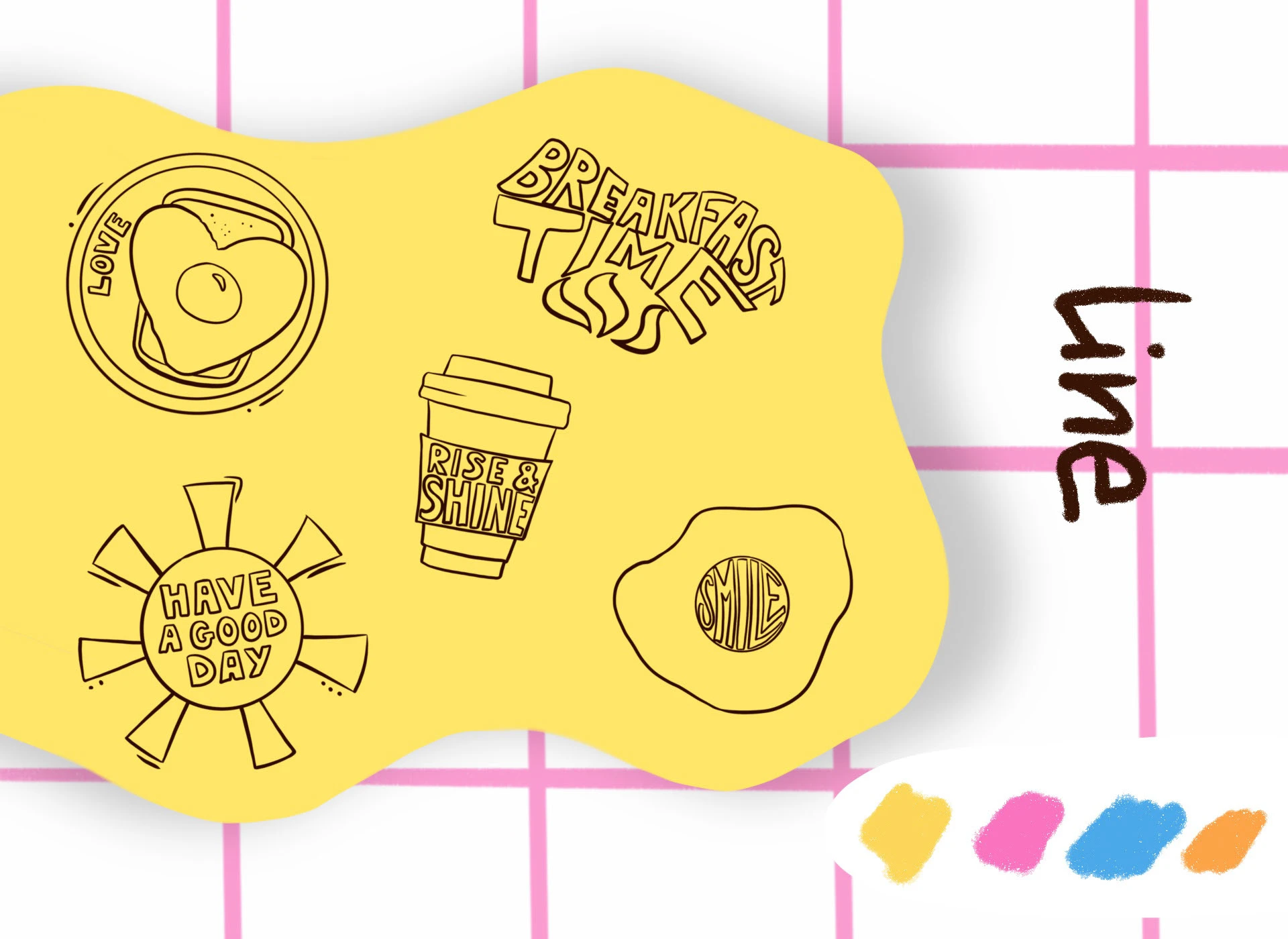 Стикеры для кофейни — Изображение №3 — Брендинг, Иллюстрация на Dprofile